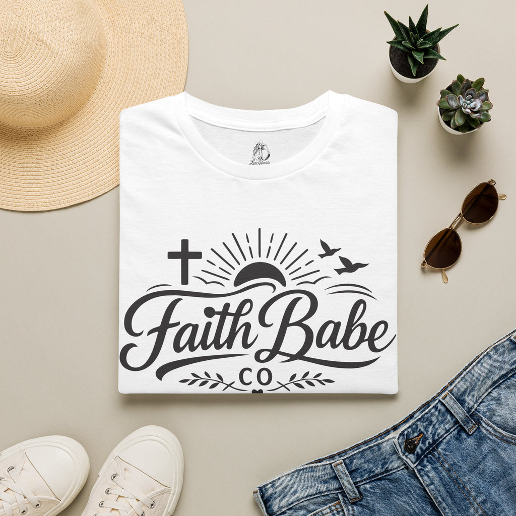 Faith Babe T-Shirt — Christian Cross Sunrise Graphic Tee