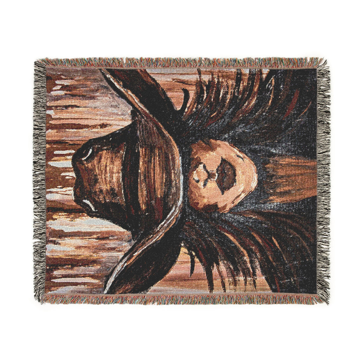 Painted Cowgirl Woven Blanket