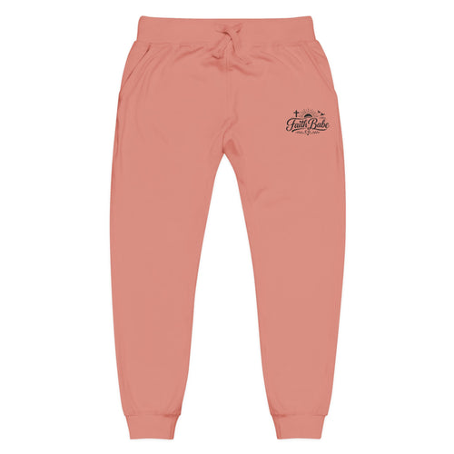 Faith Babe Embroidered Fleece Sweatpants — Cozy Casual Joggers