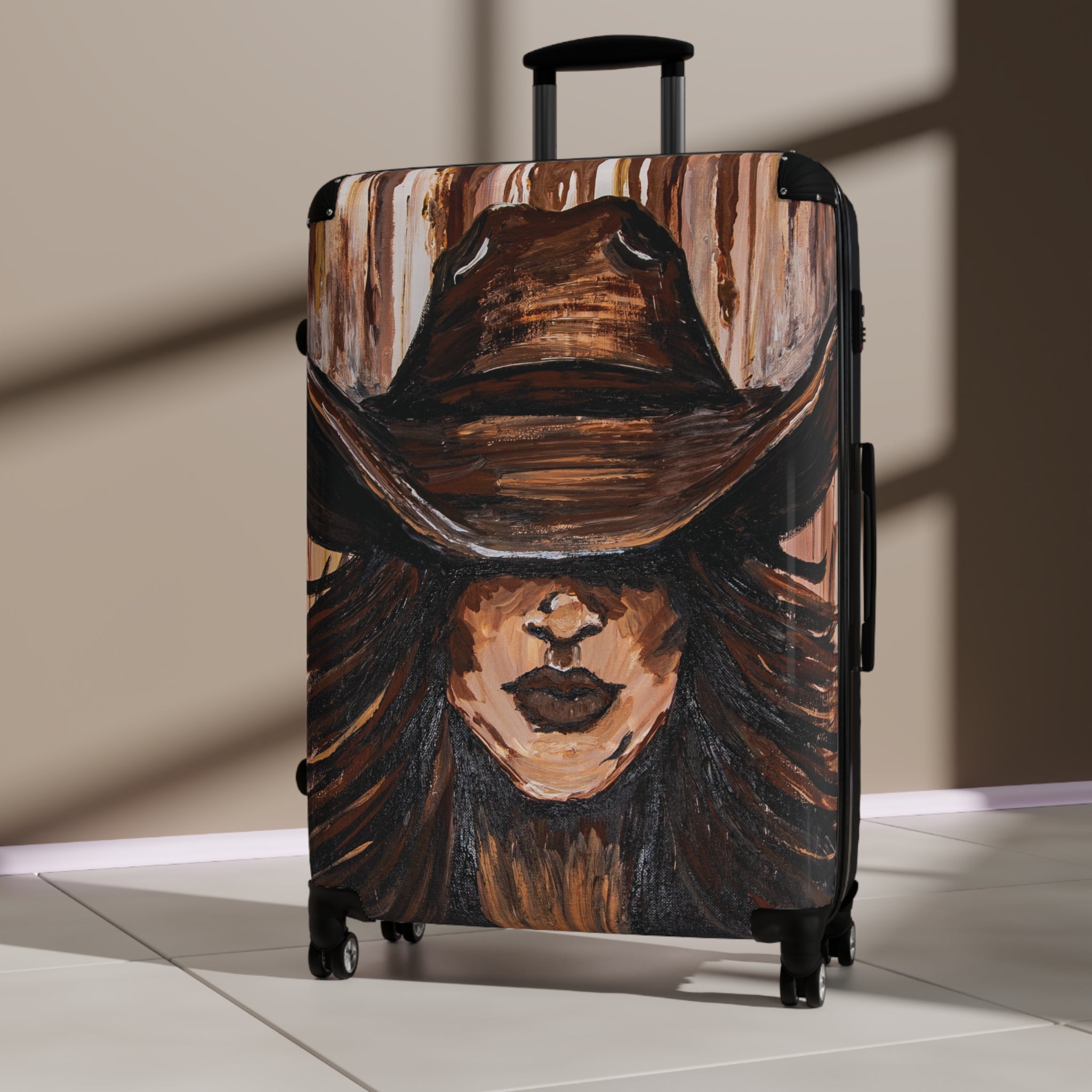 Painted Cowgirl Carry-On Suitcase — Western Art by Kristen Schulle