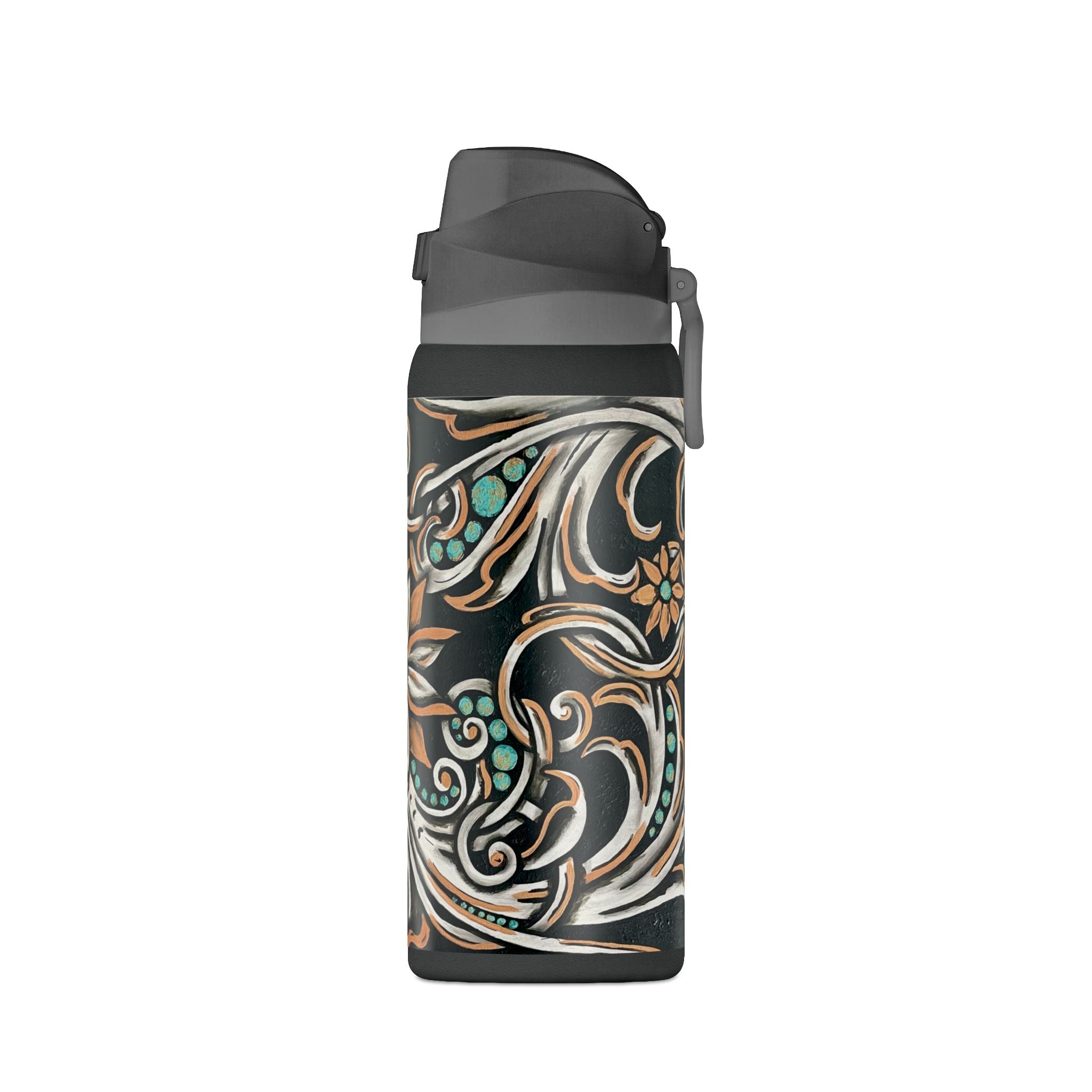 Insulated Water Bottle — Turquoise Filigree 32oz
