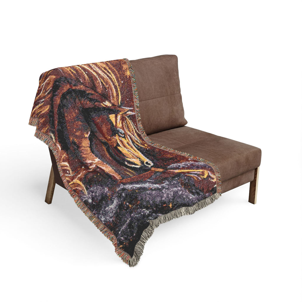 Fire Horse Woven Blanket