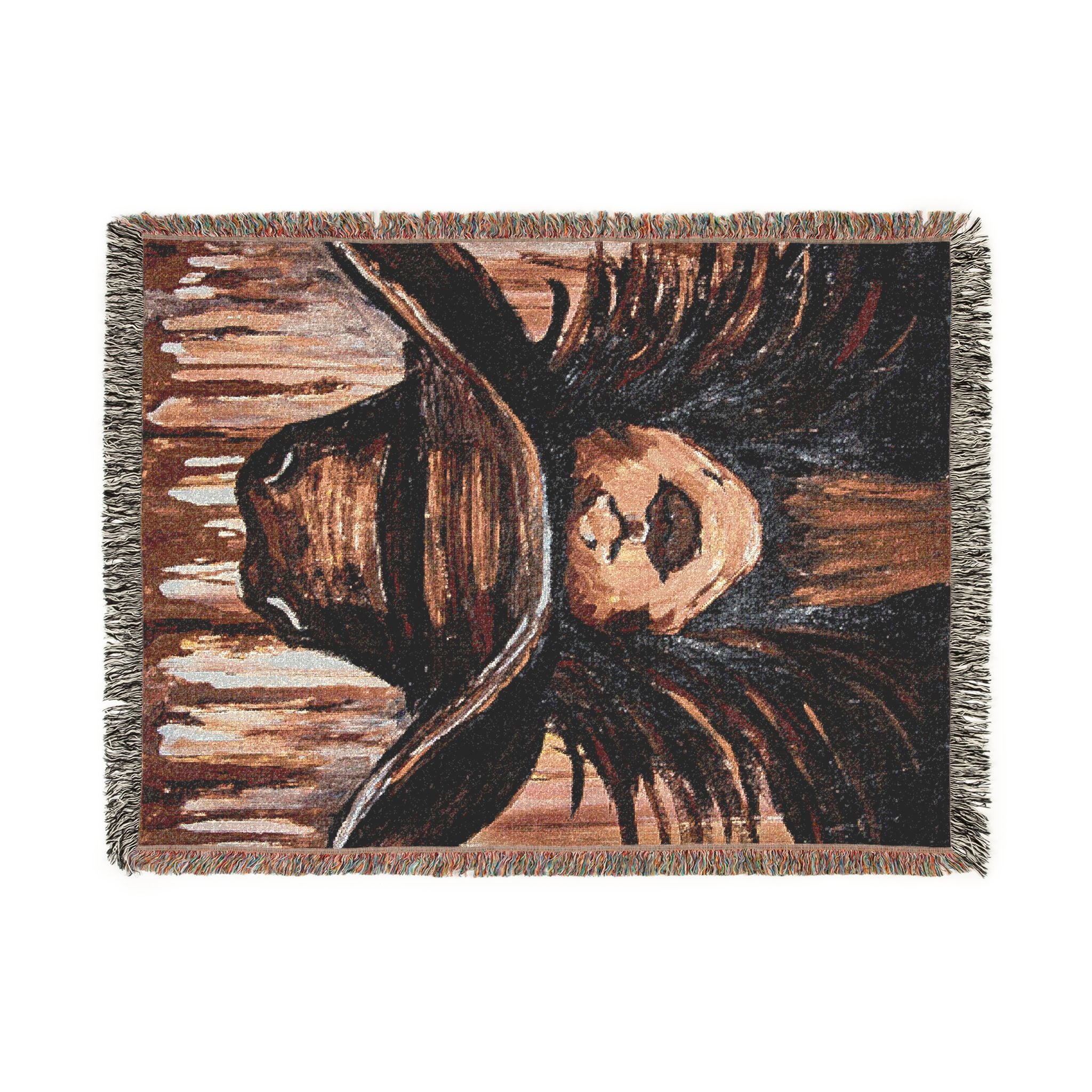 Painted Cowgirl Woven Blanket