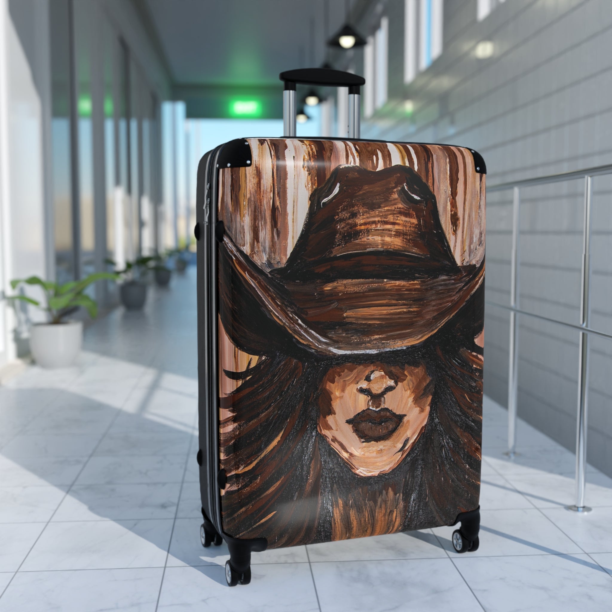 Painted Cowgirl Carry-On Suitcase — Western Art by Kristen Schulle