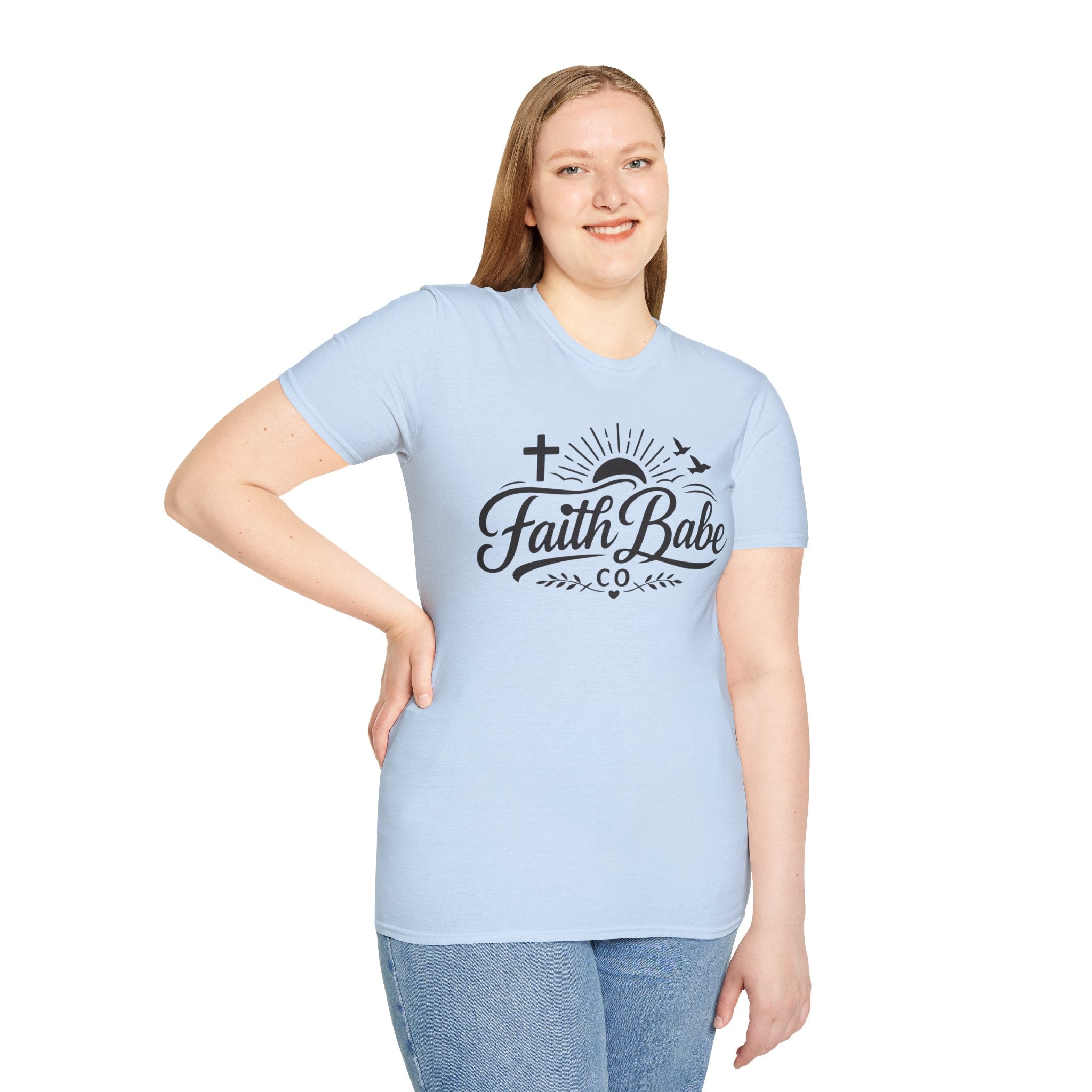 Faith Babe T-Shirt — Christian Cross Sunrise Graphic Tee