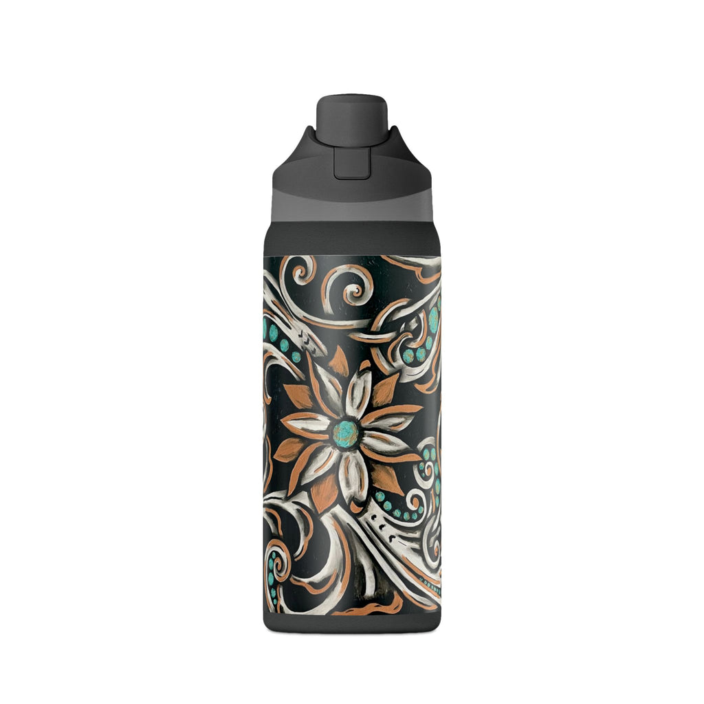 Insulated Water Bottle — Turquoise Filigree 32oz