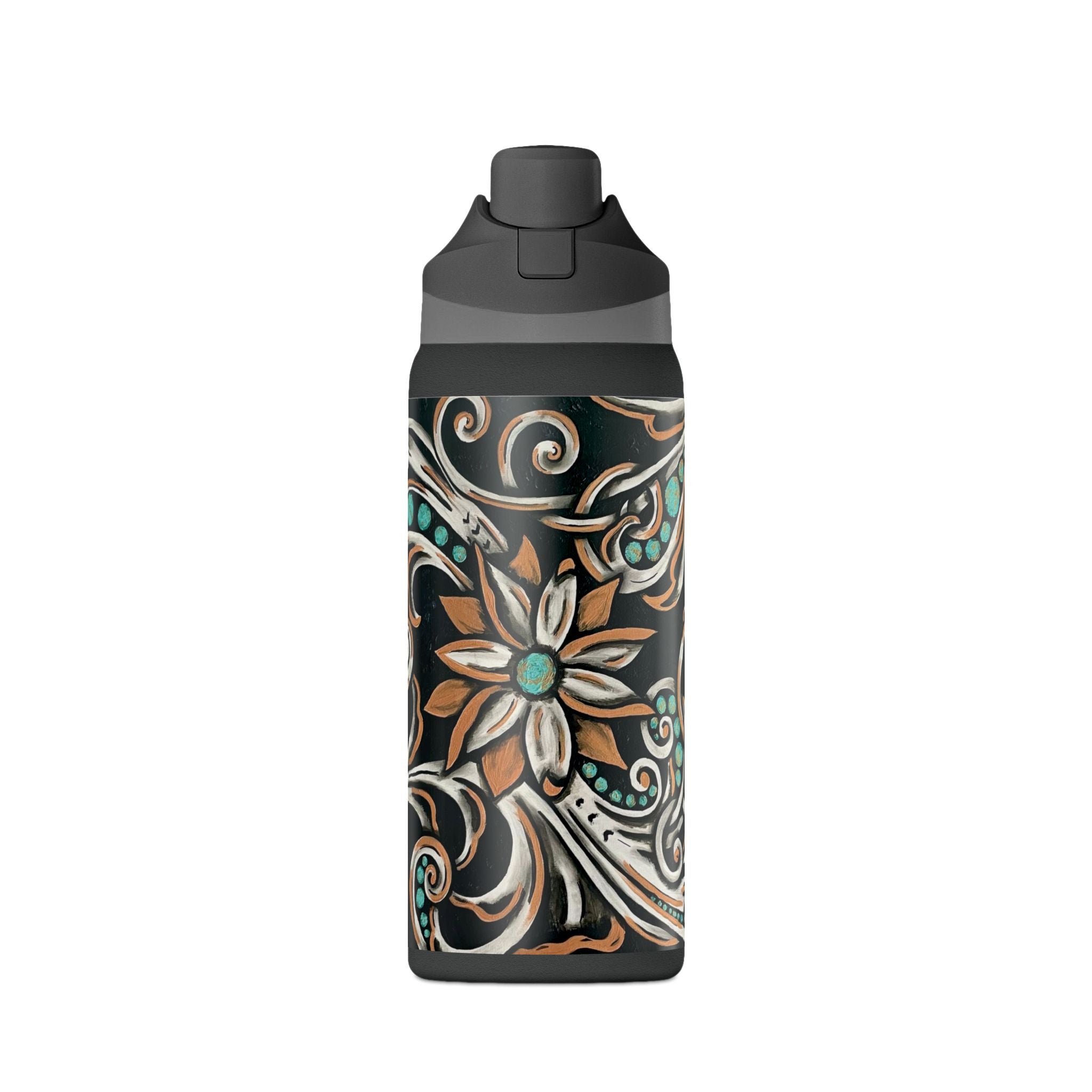 Insulated Water Bottle — Turquoise Filigree 32oz