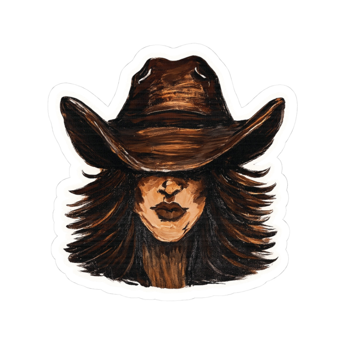 Painted Cowgirl - 3"x3" Kiss-Cut Sticker