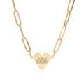 Faith Babe Co - Paperclip Engraved Heart Necklace (Engraving)