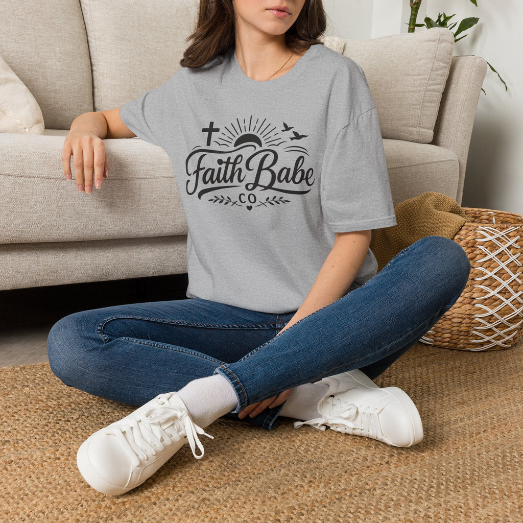Faith Babe T-Shirt — Christian Cross Sunrise Graphic Tee