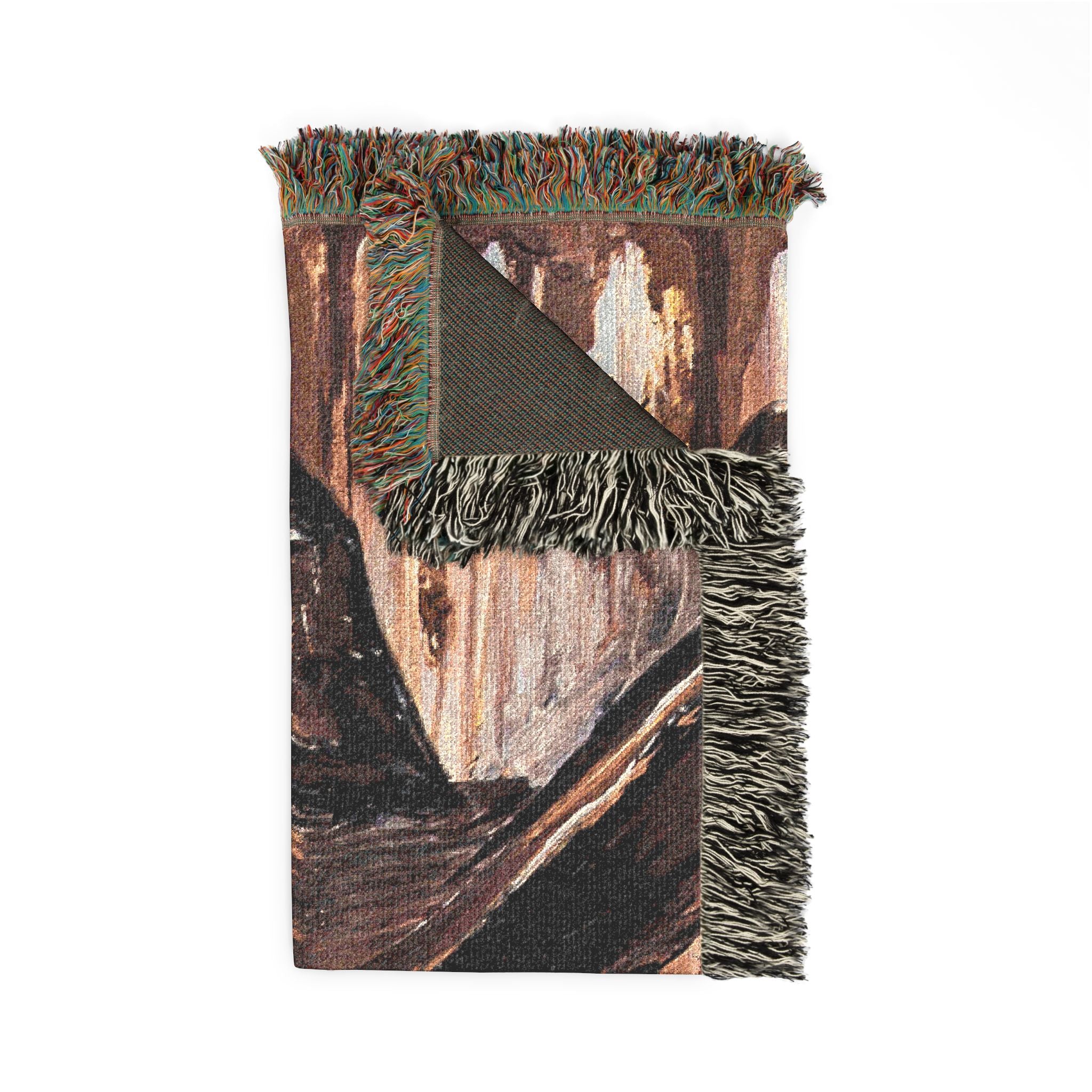 Painted Cowgirl Woven Blanket