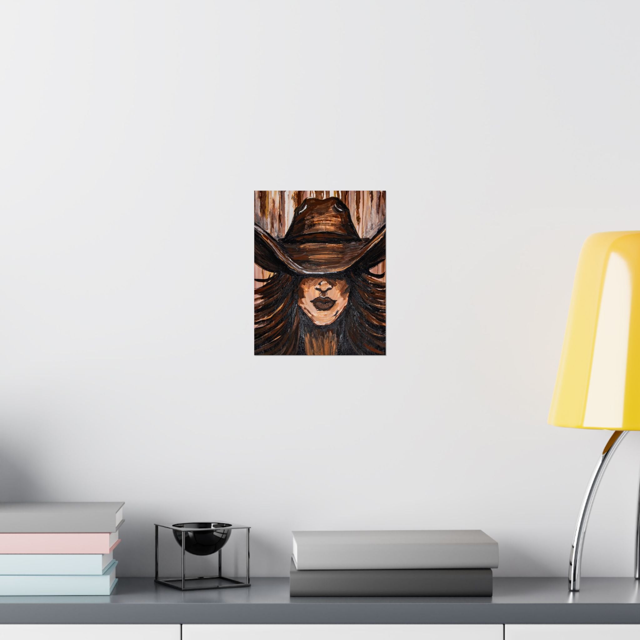 Painted Cowgirl Western Art Poster by Kristen Schulle — Matte Vertical Poster