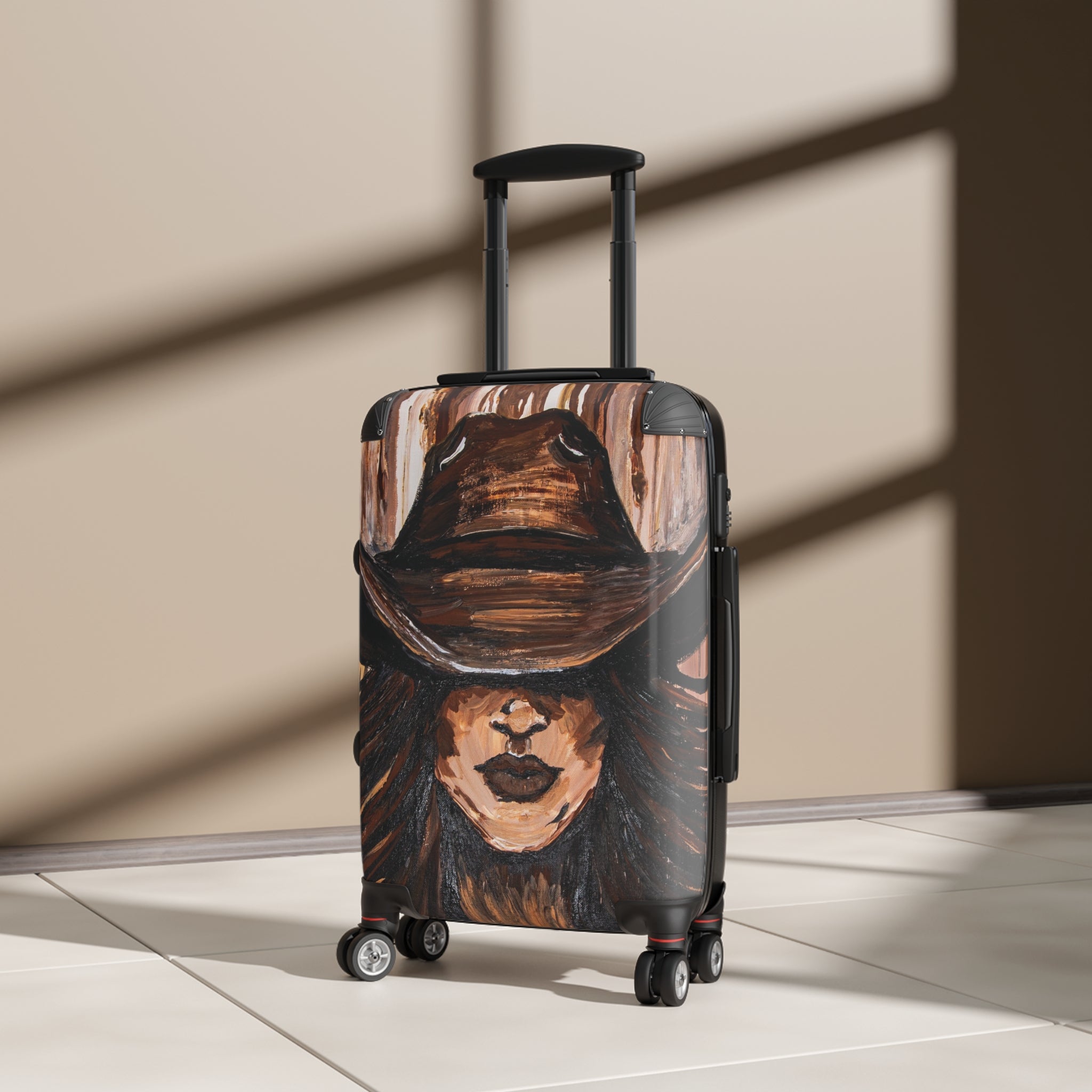 Painted Cowgirl Carry-On Suitcase — Western Art by Kristen Schulle