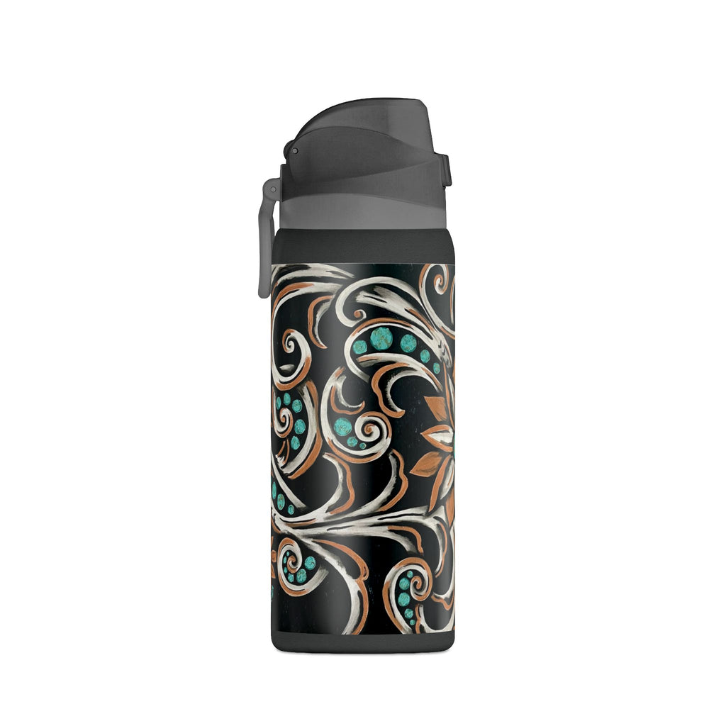 Insulated Water Bottle — Turquoise Filigree 32oz