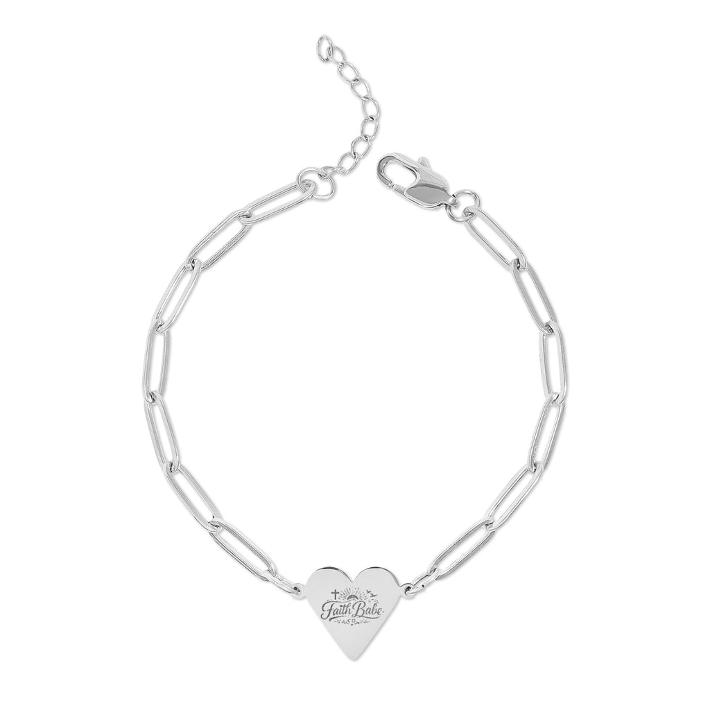 Faith Babe -  Paperclip Heart Bracelet