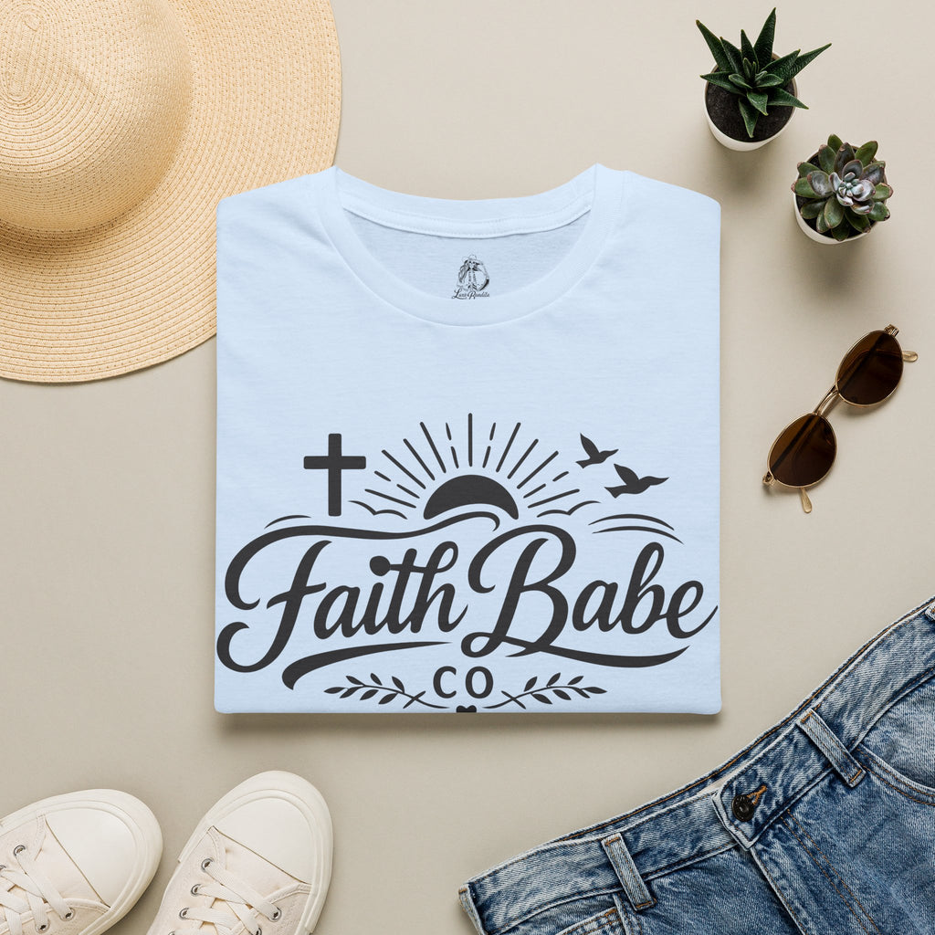 Faith Babe T-Shirt — Christian Cross Sunrise Graphic Tee
