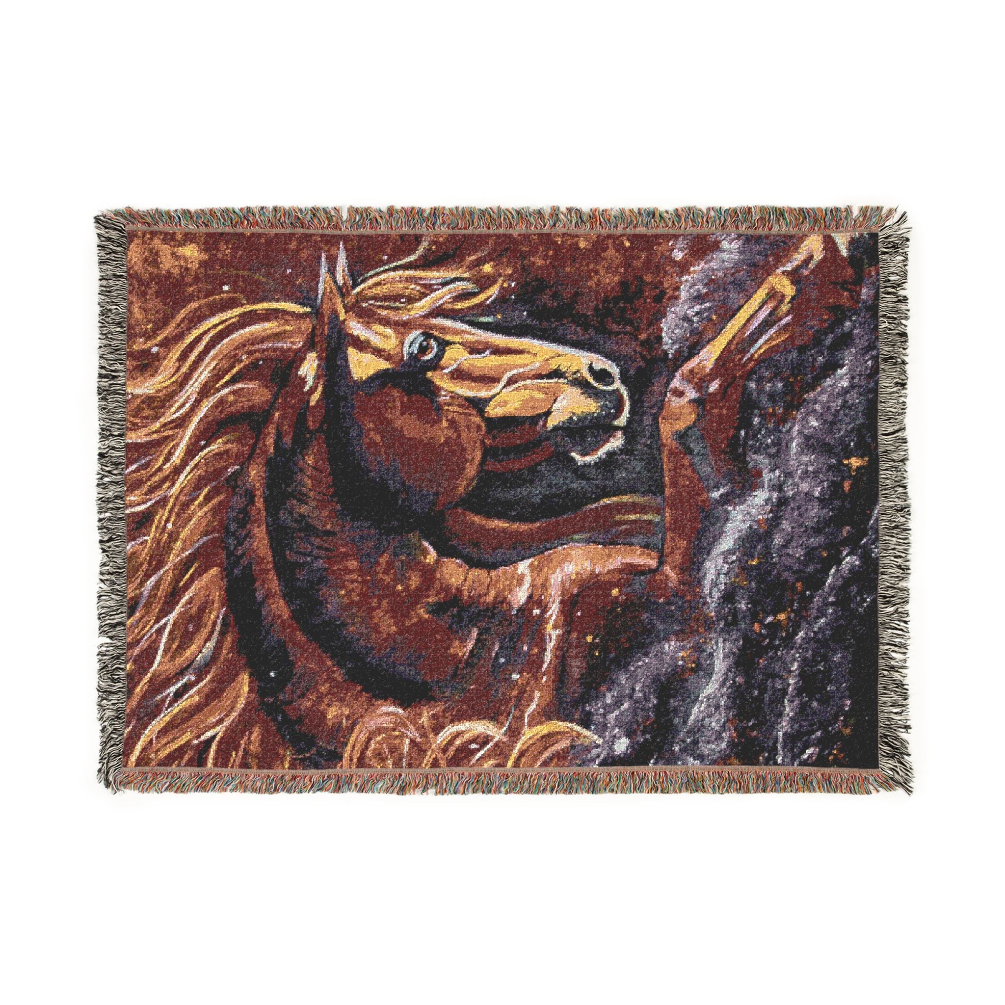 Fire Horse Woven Blanket