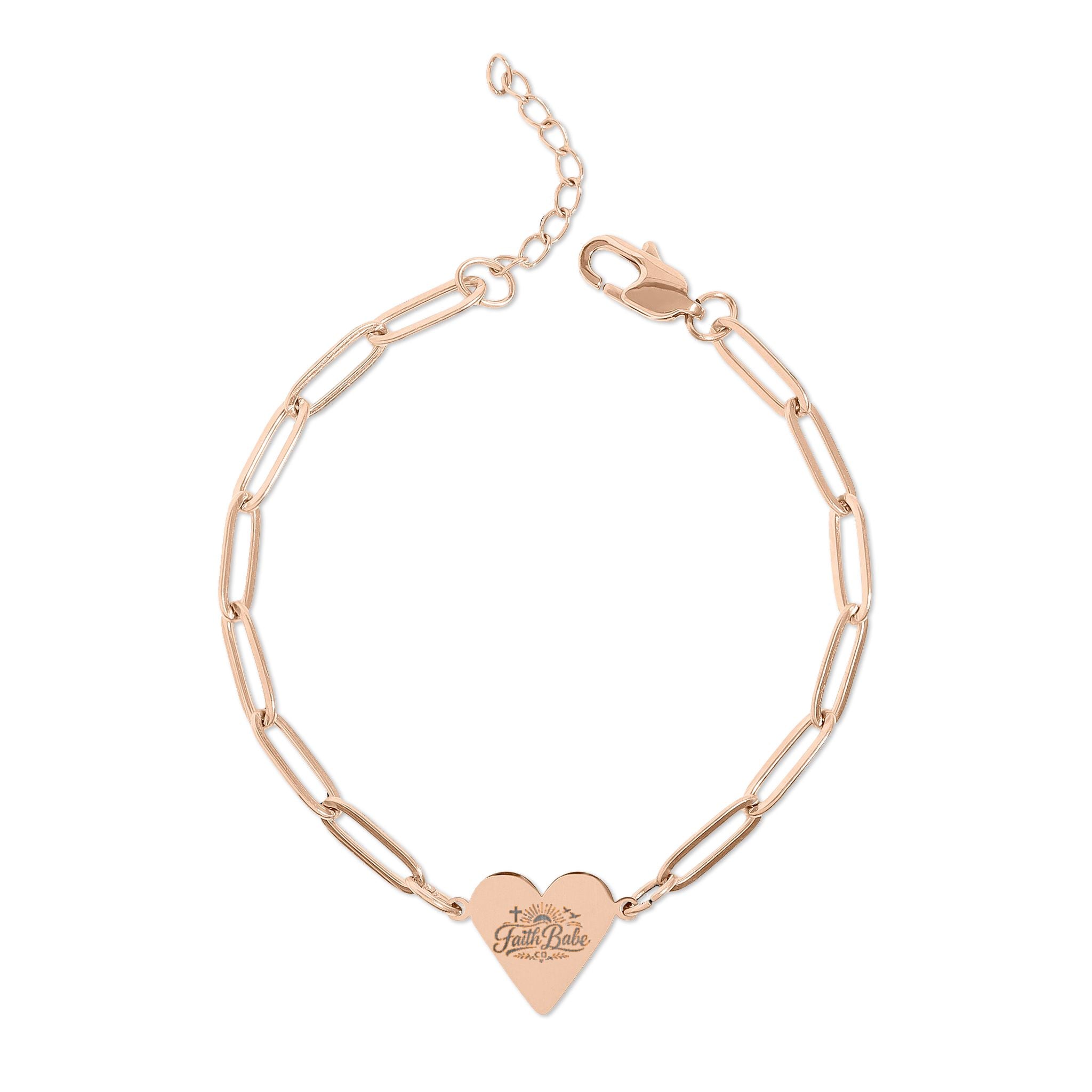 Faith Babe -  Paperclip Heart Bracelet