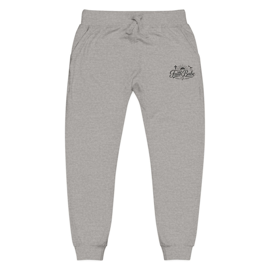 Faith Babe Embroidered Fleece Sweatpants — Cozy Casual Joggers