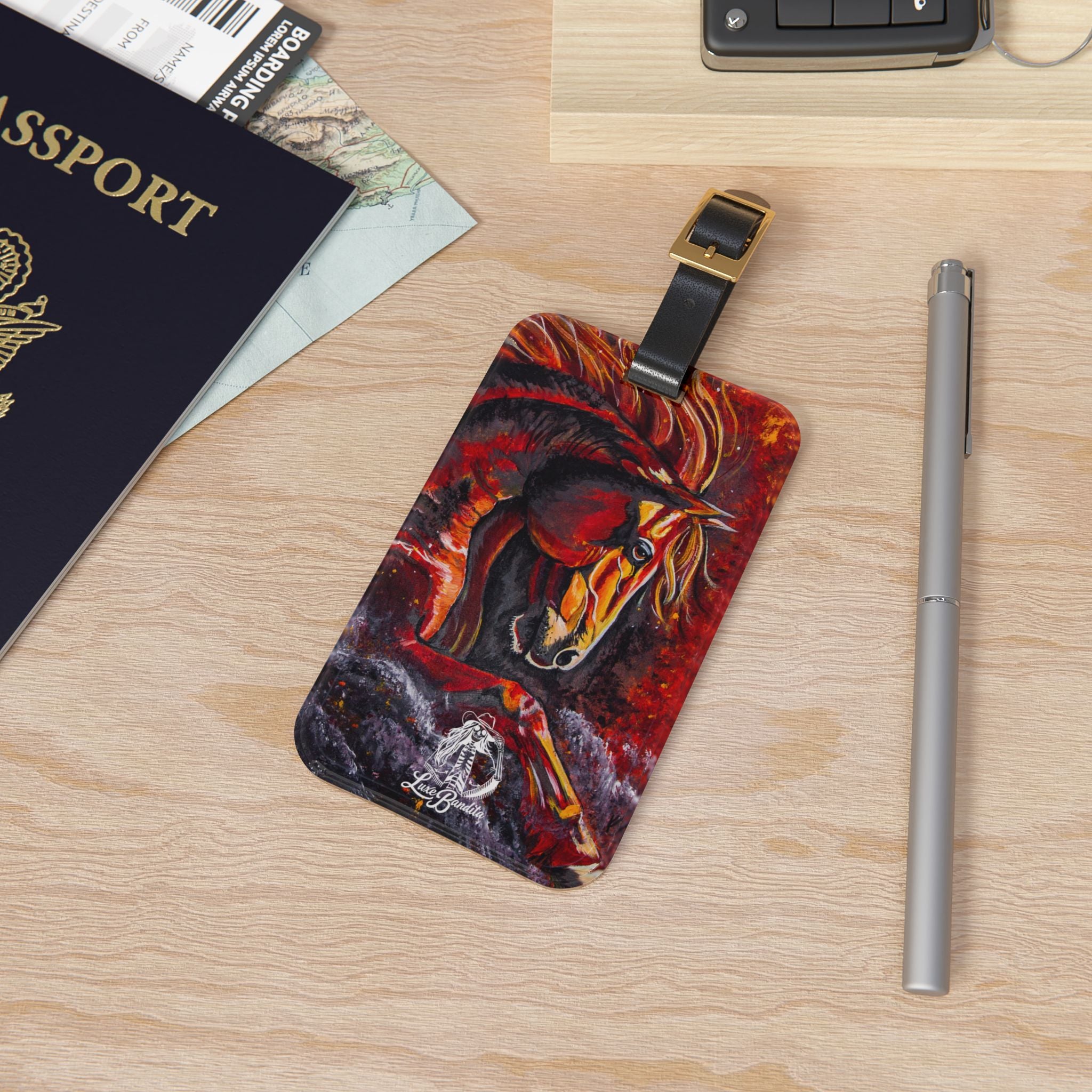 Fire Horse Western Art Luggage Tag — Kristen Schulle Design