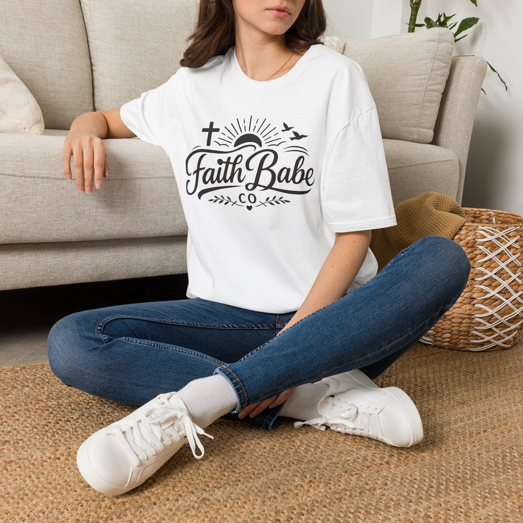Faith Babe T-Shirt — Christian Cross Sunrise Graphic Tee