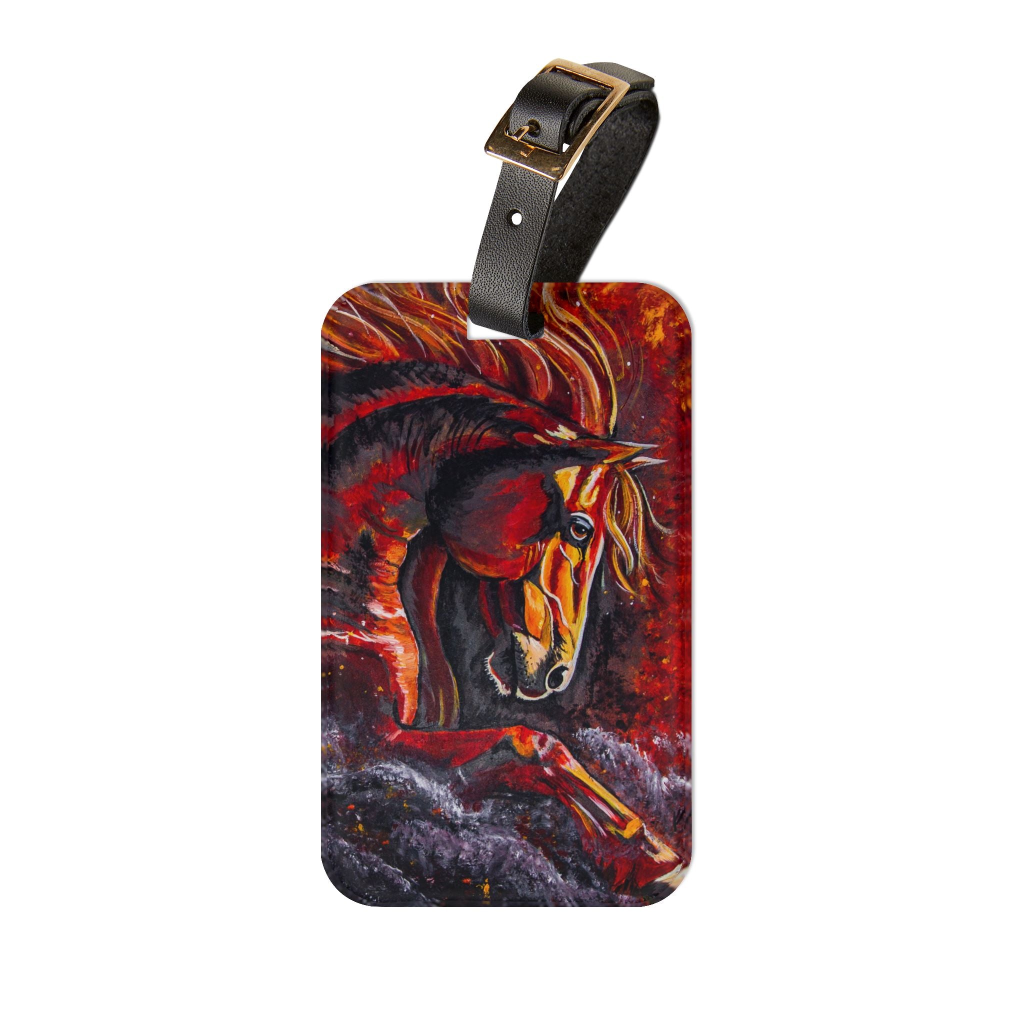 Fire Horse Western Art Luggage Tag — Kristen Schulle Design