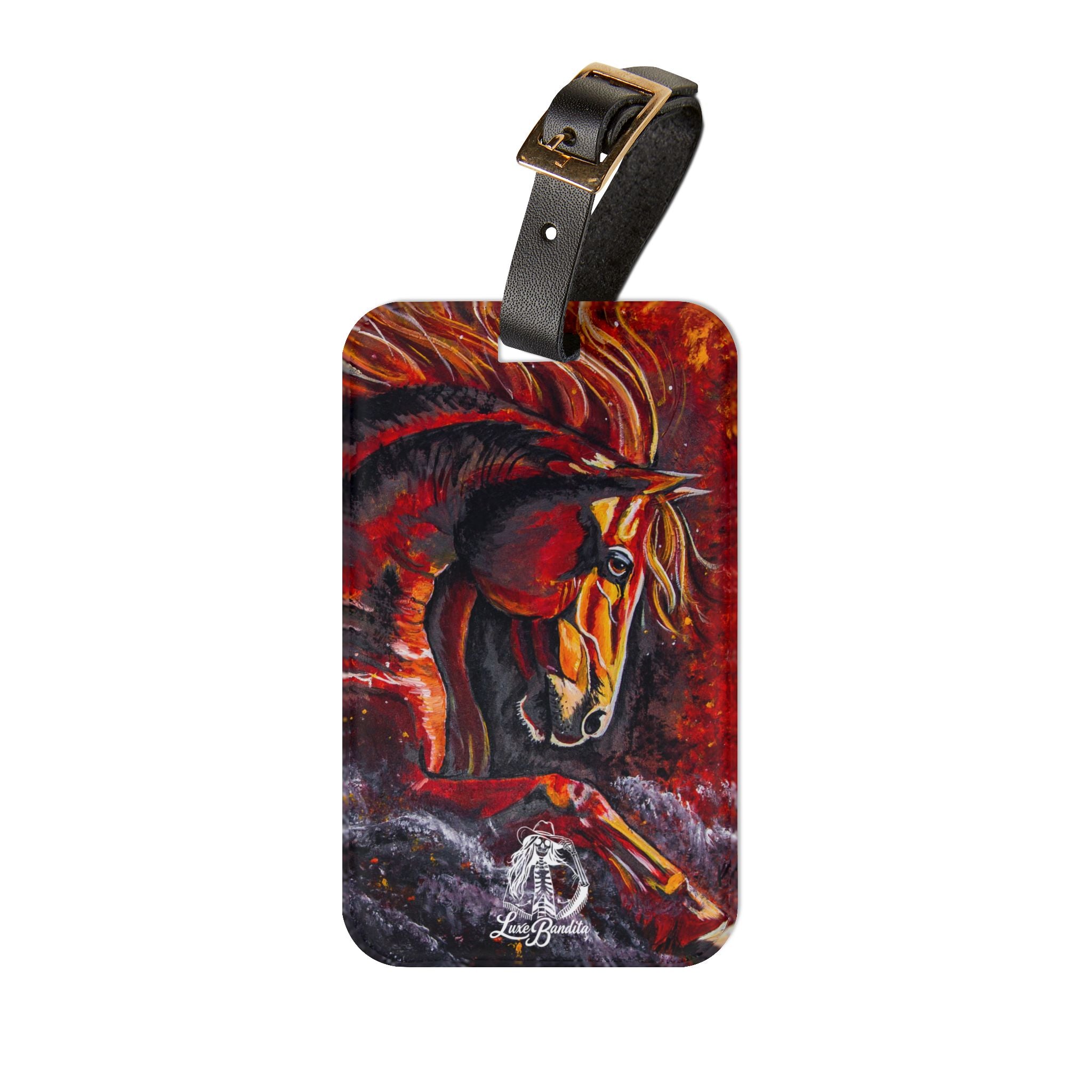 Fire Horse Western Art Luggage Tag — Kristen Schulle Design
