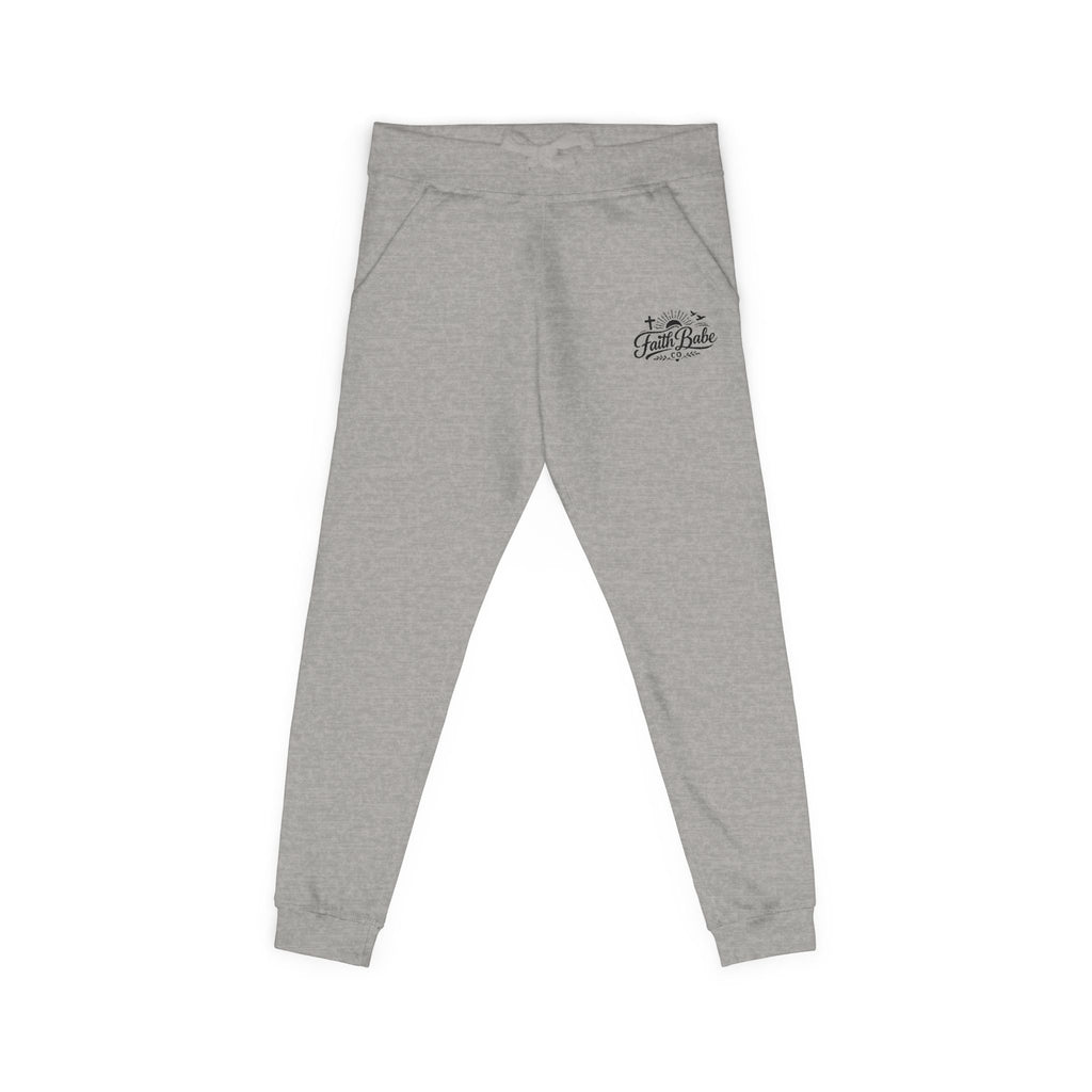 Faith Babe Embroidered Fleece Sweatpants — Cozy Casual Joggers