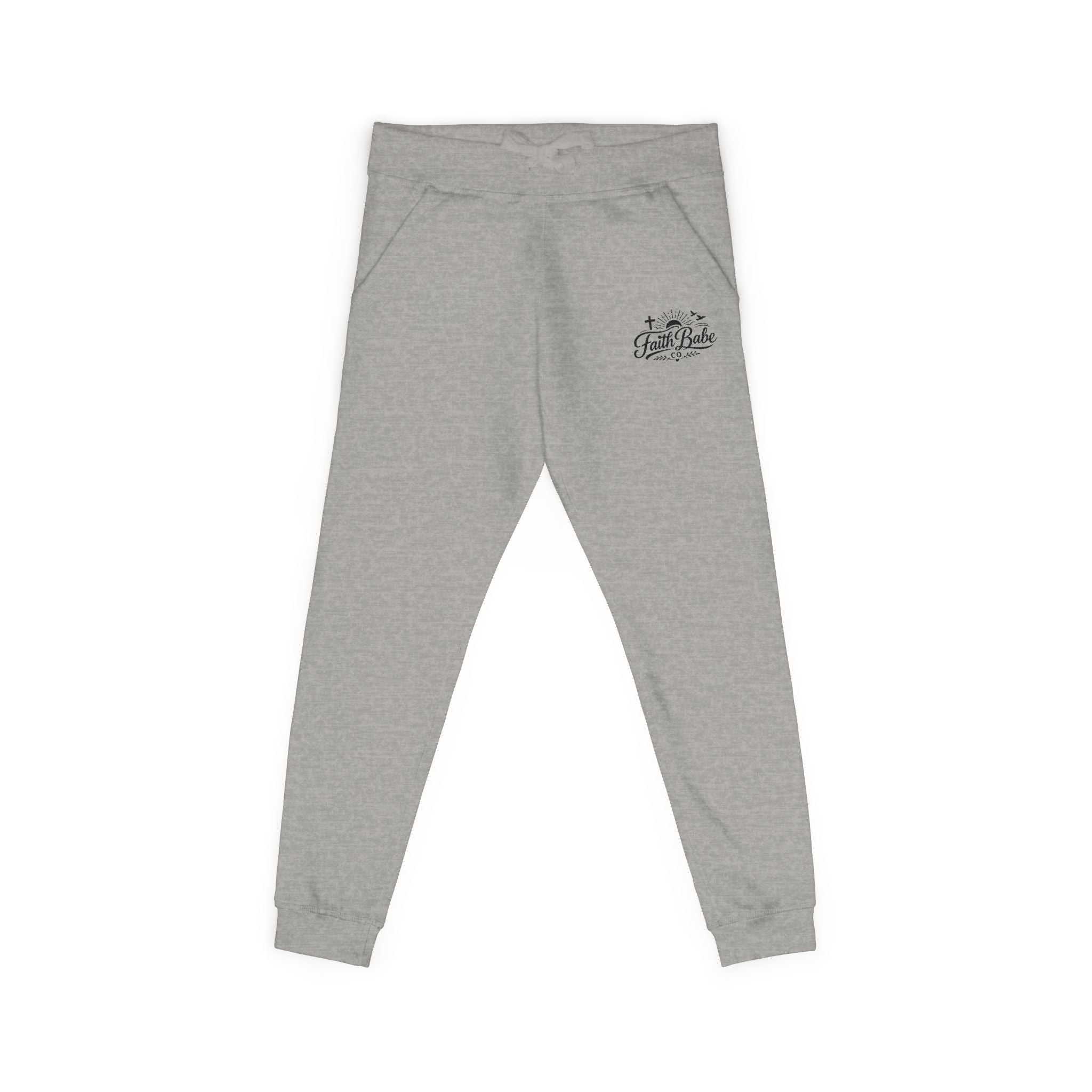 Faith Babe Embroidered Fleece Sweatpants — Cozy Casual Joggers