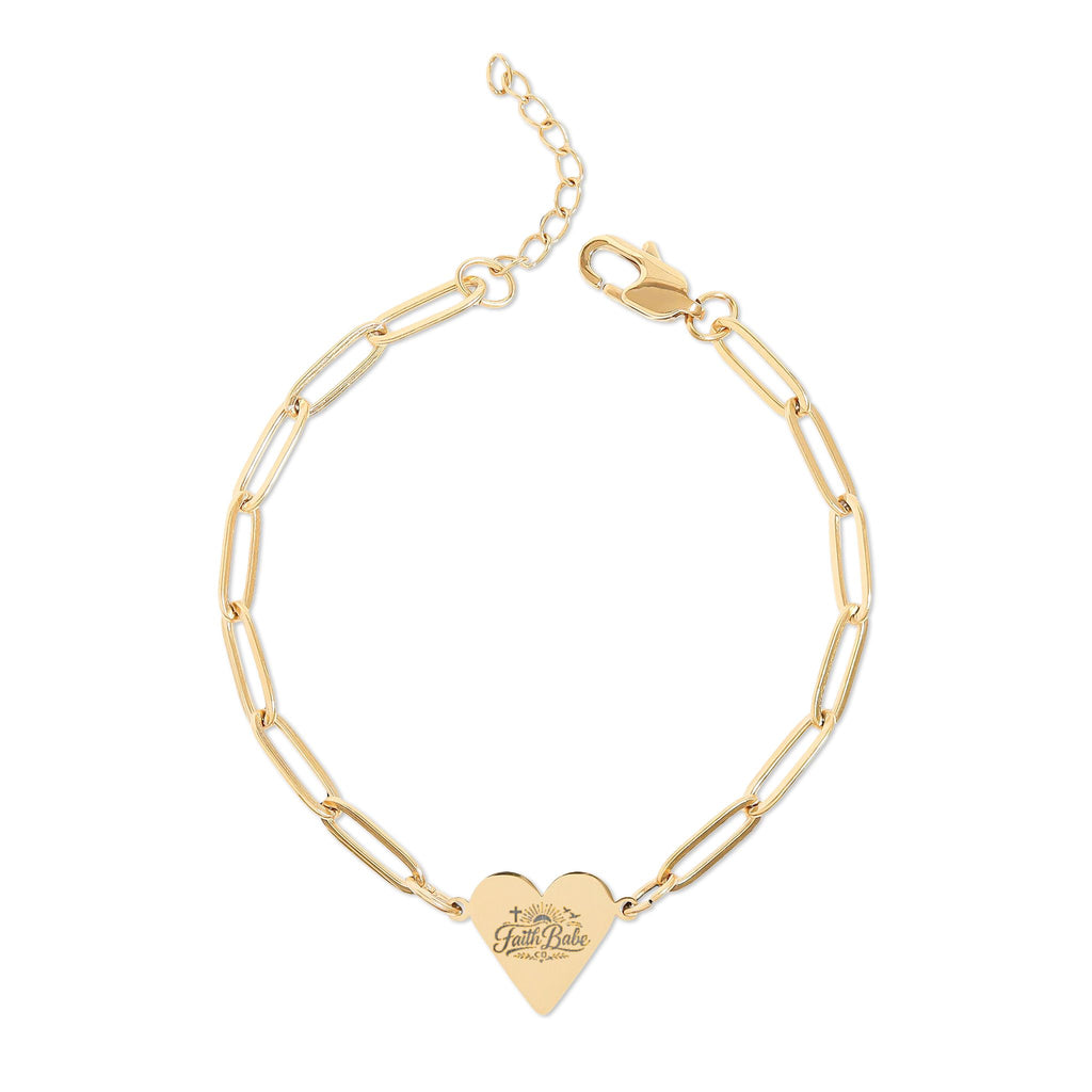 Faith Babe -  Paperclip Heart Bracelet
