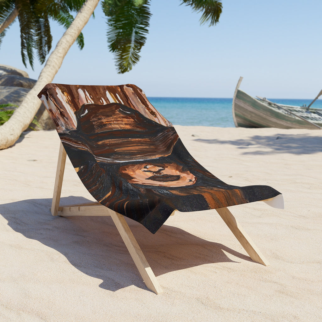 Painted Cowgirl Beach Towel