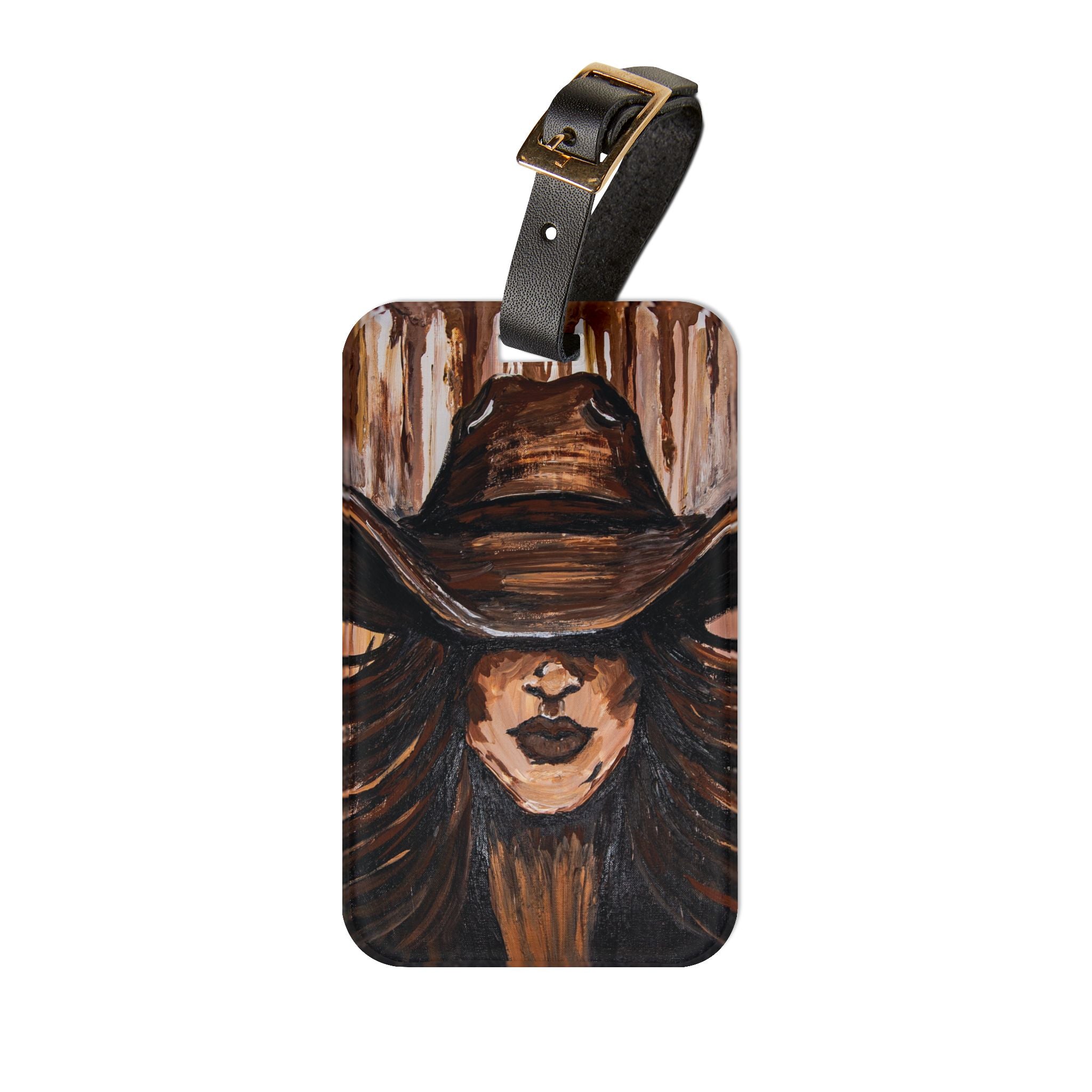 Painted Cowgirl Western Luggage Tag