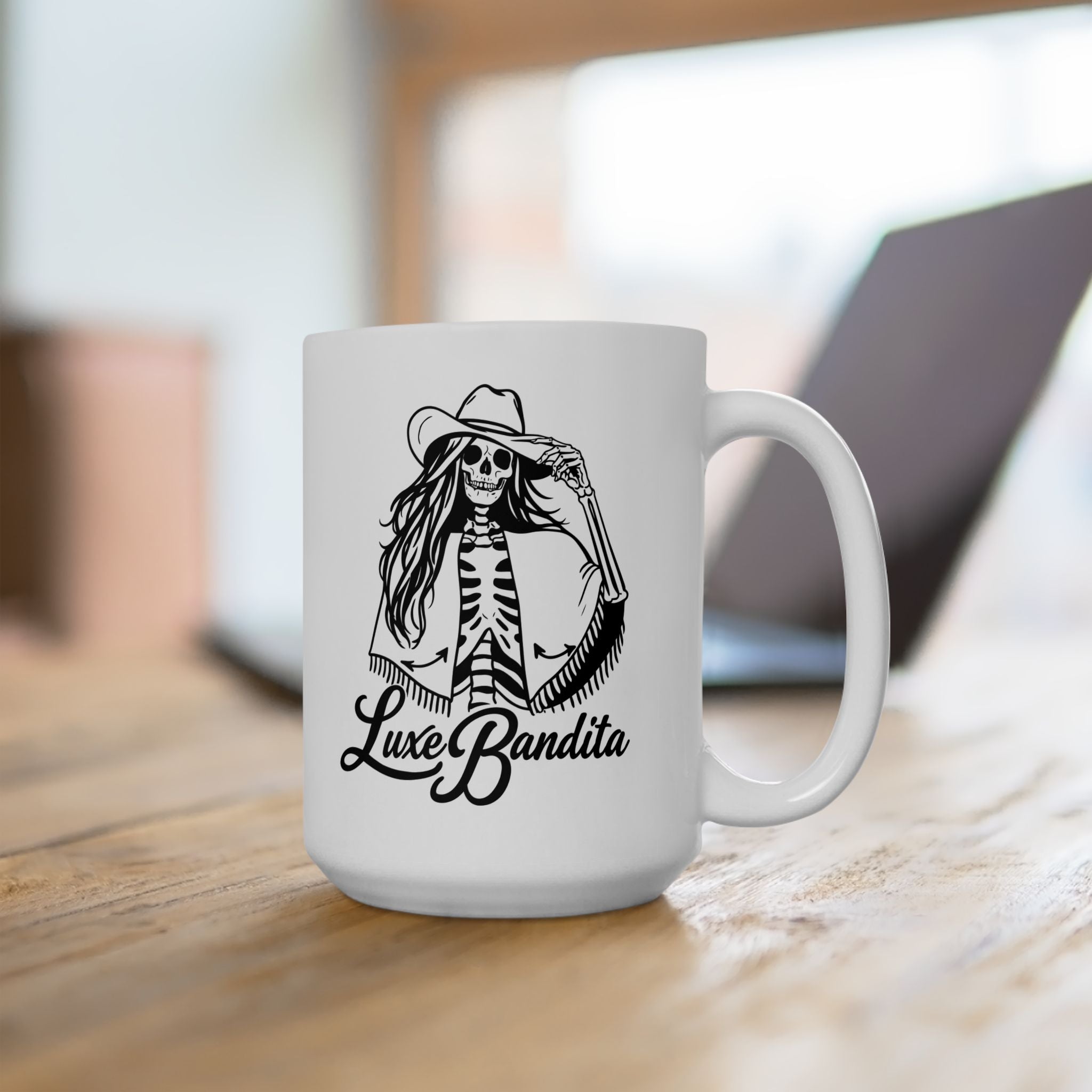 Luxe Bandita Ceramic Mug — 11oz & 15oz Illustrated Coffee Cup