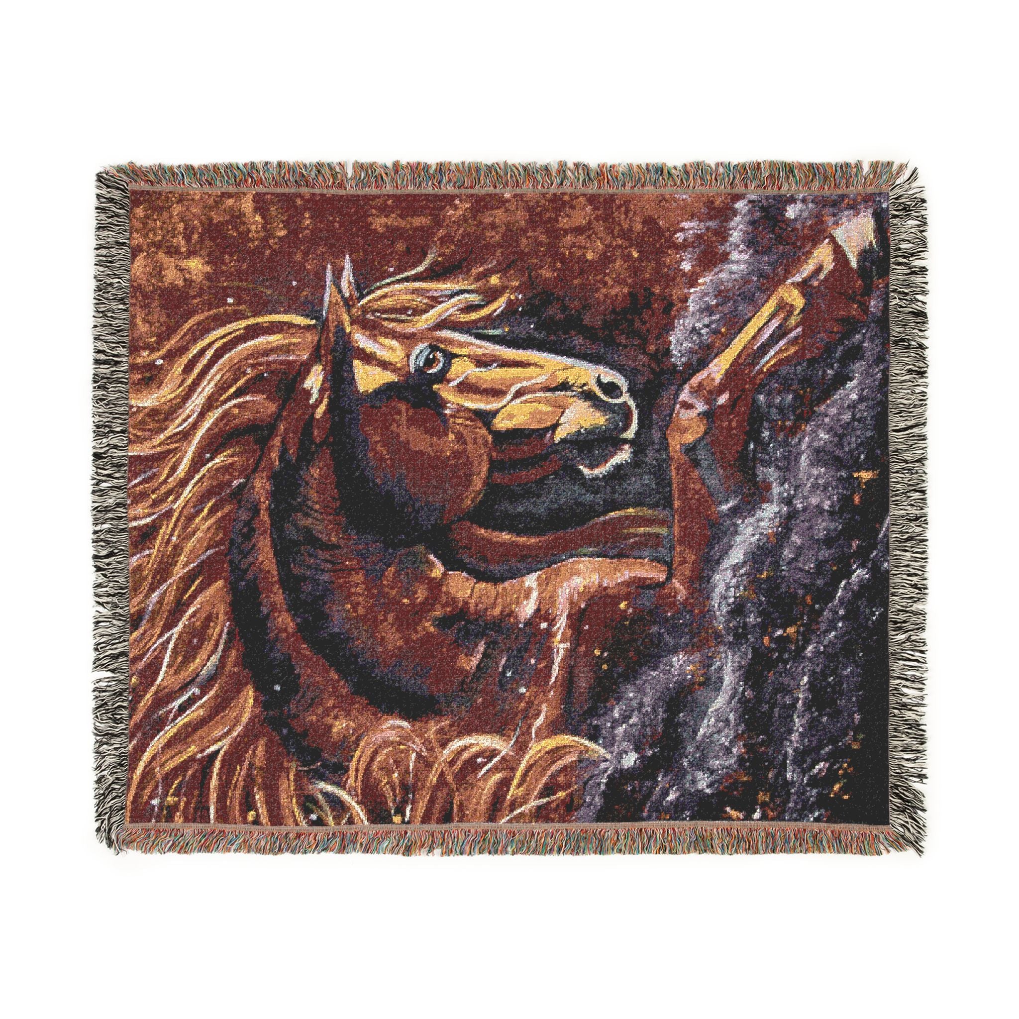 Fire Horse Woven Blanket