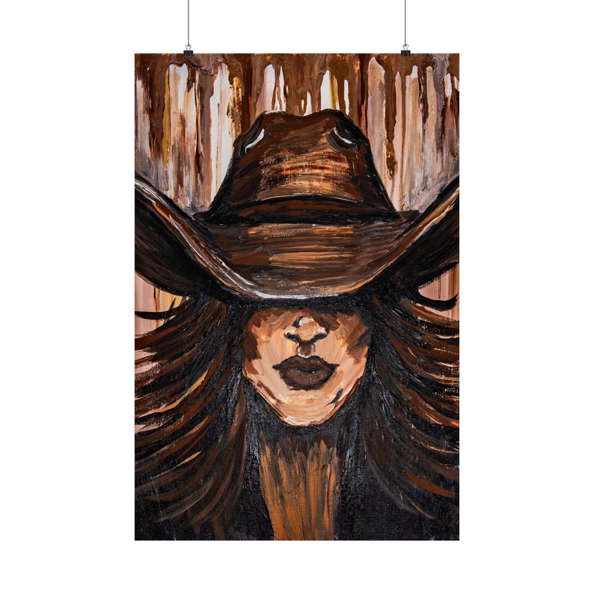 Painted Cowgirl Western Art Poster by Kristen Schulle — Matte Vertical Poster