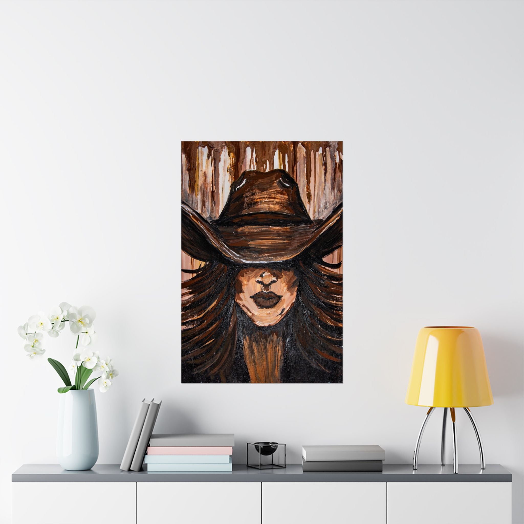 Painted Cowgirl Western Art Poster by Kristen Schulle — Matte Vertical Poster