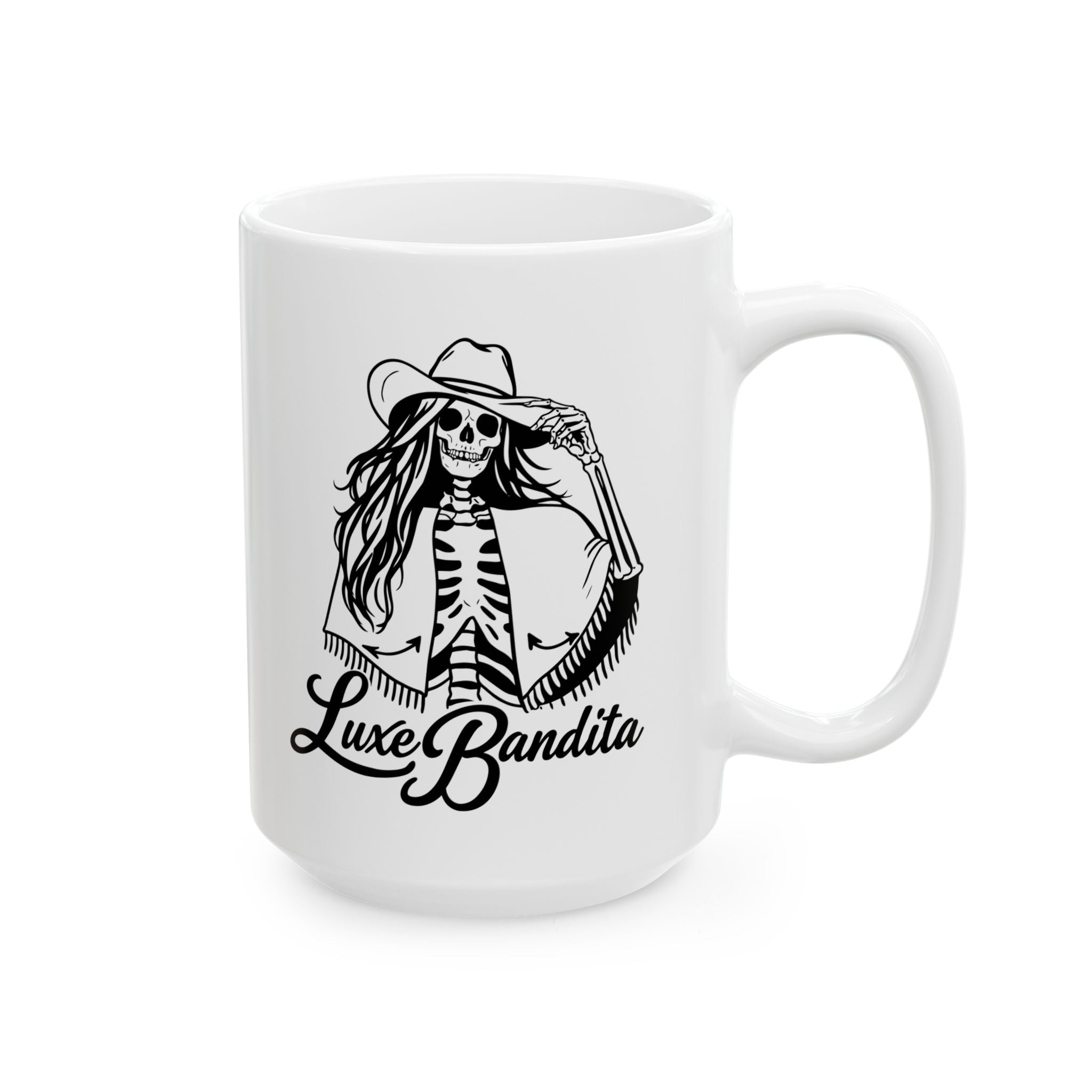Luxe Bandita Ceramic Mug — 11oz & 15oz Illustrated Coffee Cup