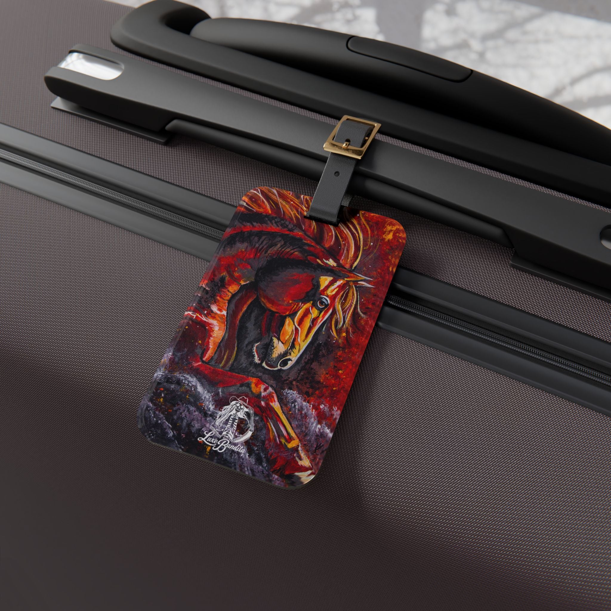 Fire Horse Western Art Luggage Tag — Kristen Schulle Design