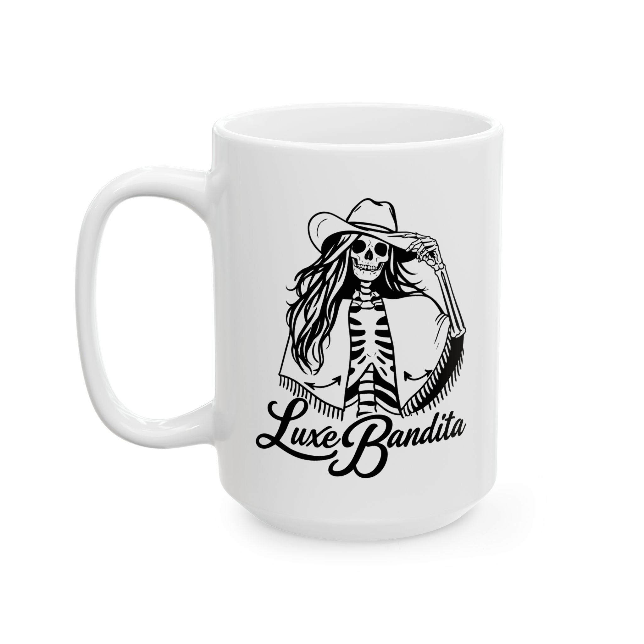 Luxe Bandita Ceramic Mug — 11oz & 15oz Illustrated Coffee Cup