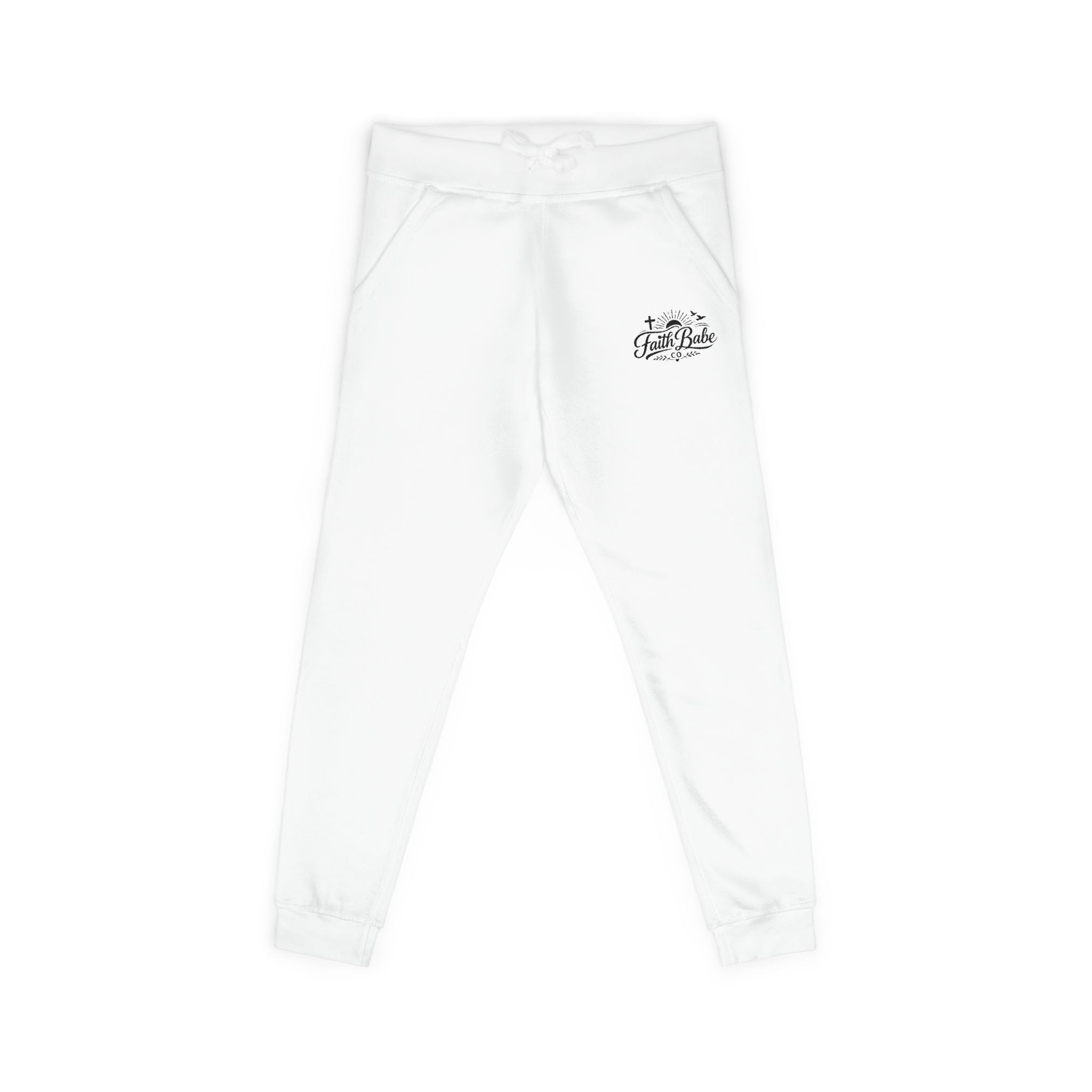 Faith Babe Embroidered Fleece Sweatpants — Cozy Casual Joggers