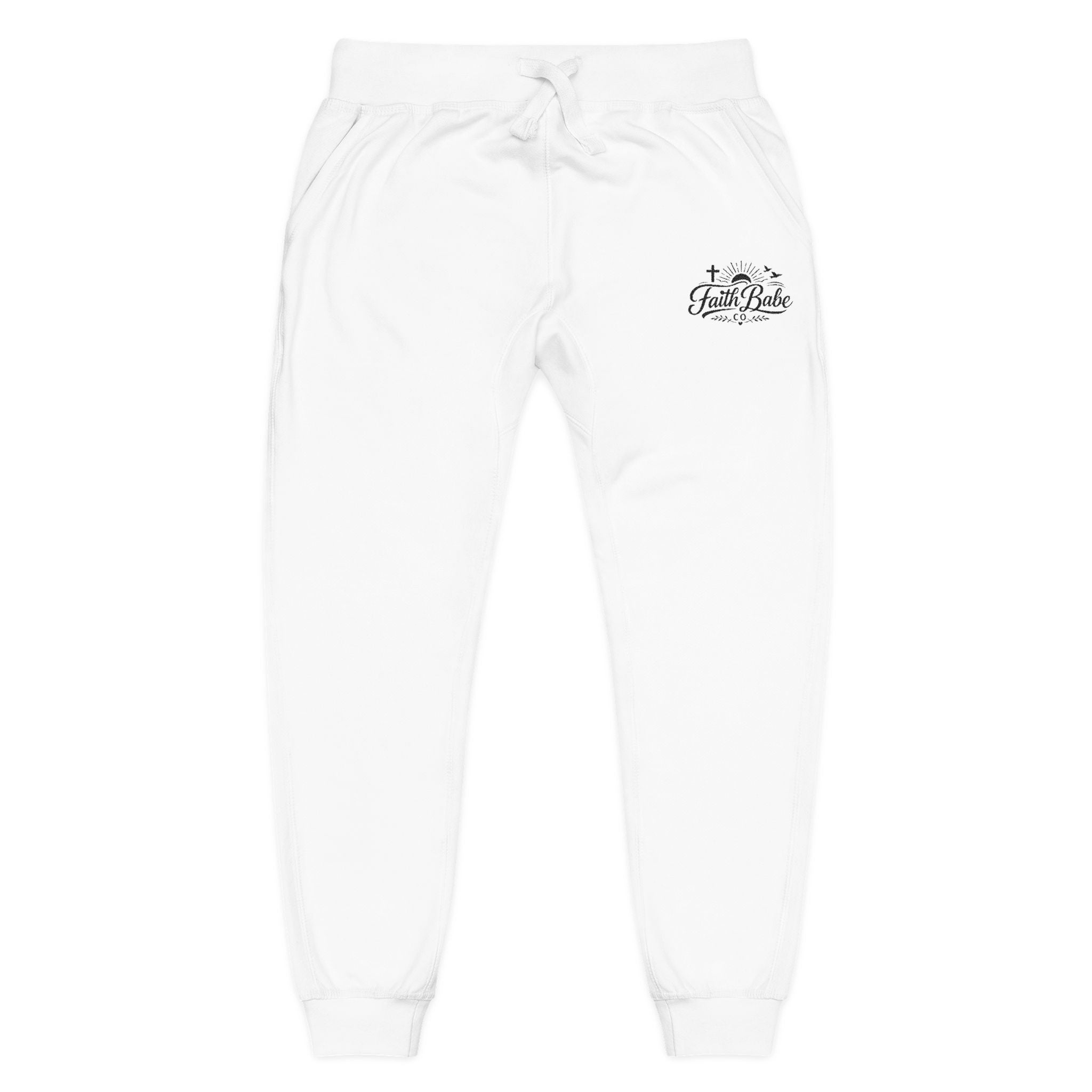Faith Babe Embroidered Fleece Sweatpants — Cozy Casual Joggers