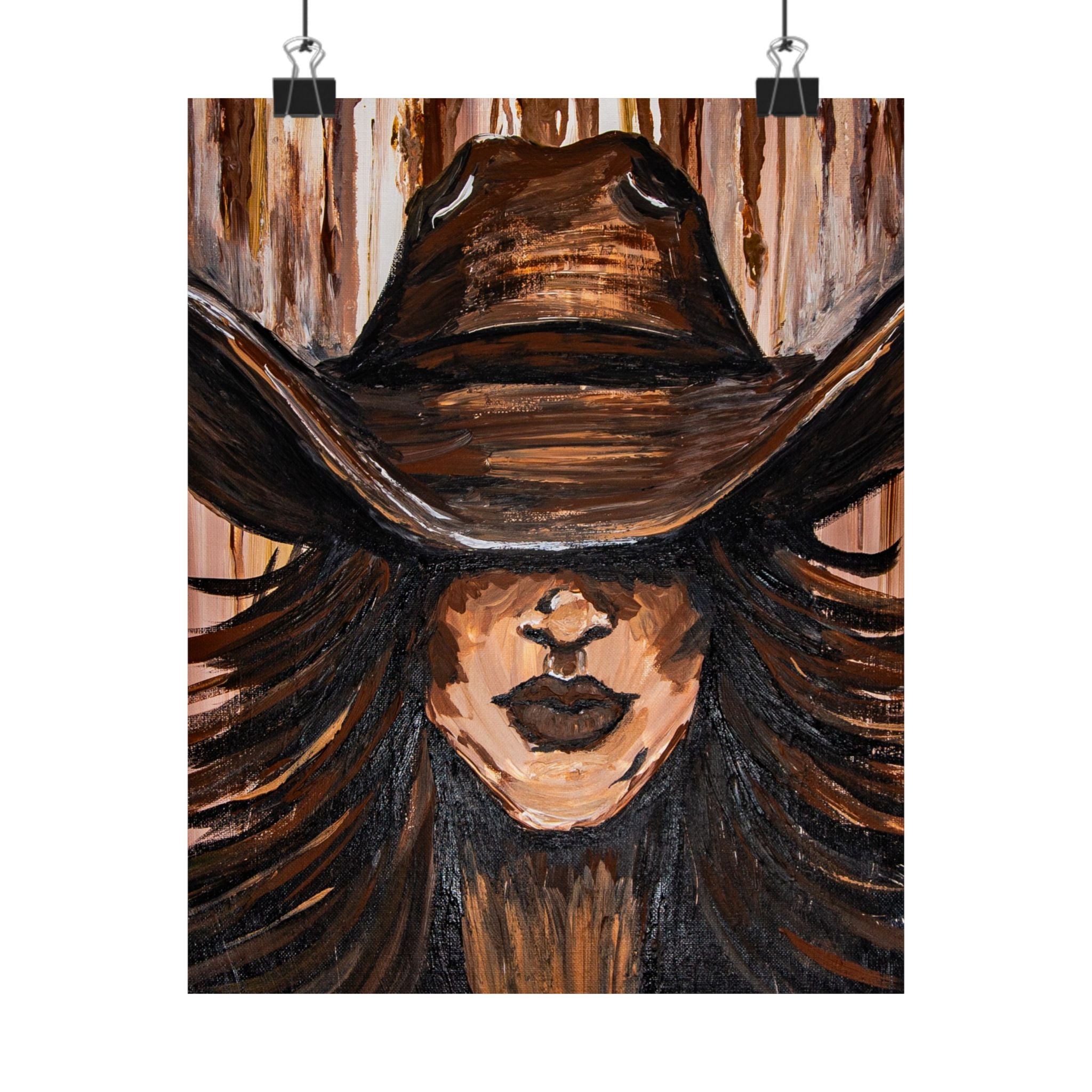 Painted Cowgirl Western Art Poster by Kristen Schulle — Matte Vertical Poster