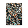 Turquoise Filigree Hardcover Journal — Ornate Floral Swirl Pattern (Matte)
