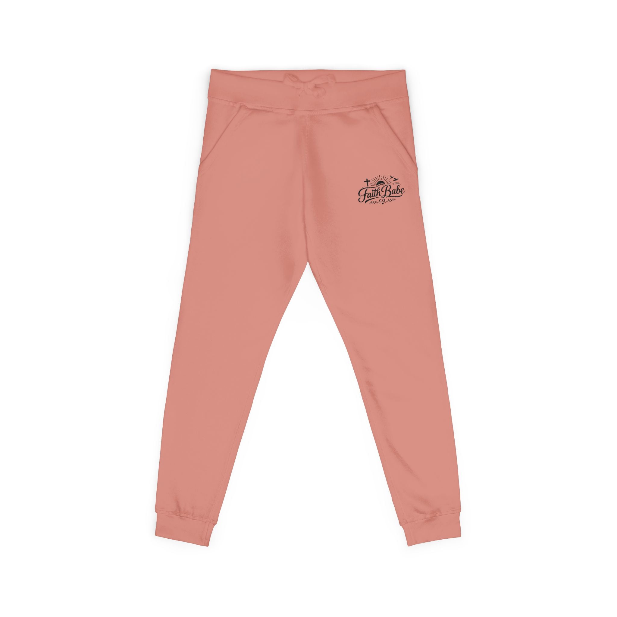Faith Babe Embroidered Fleece Sweatpants — Cozy Casual Joggers