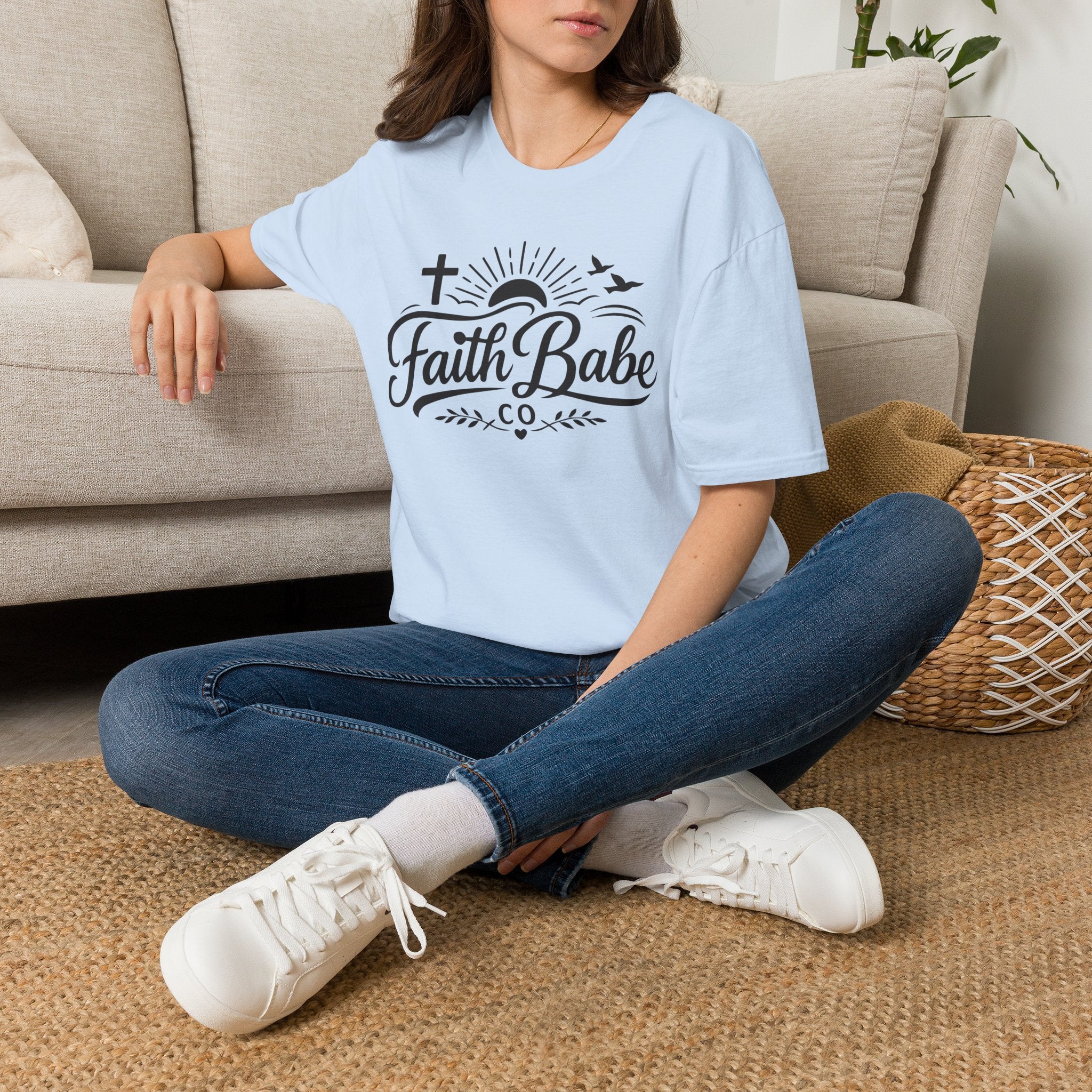 Faith Babe T-Shirt — Christian Cross Sunrise Graphic Tee