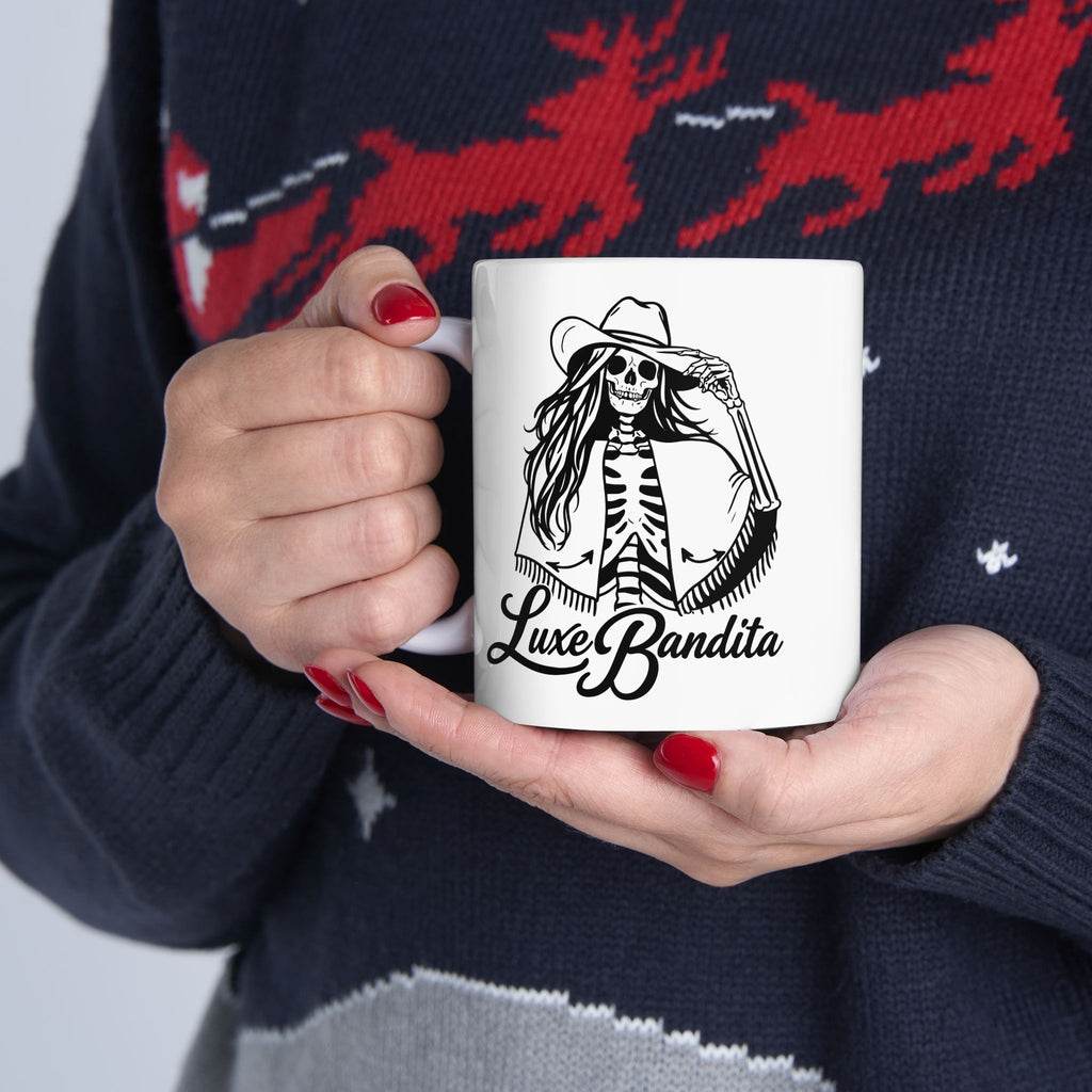 Luxe Bandita Ceramic Mug — 11oz & 15oz Illustrated Coffee Cup