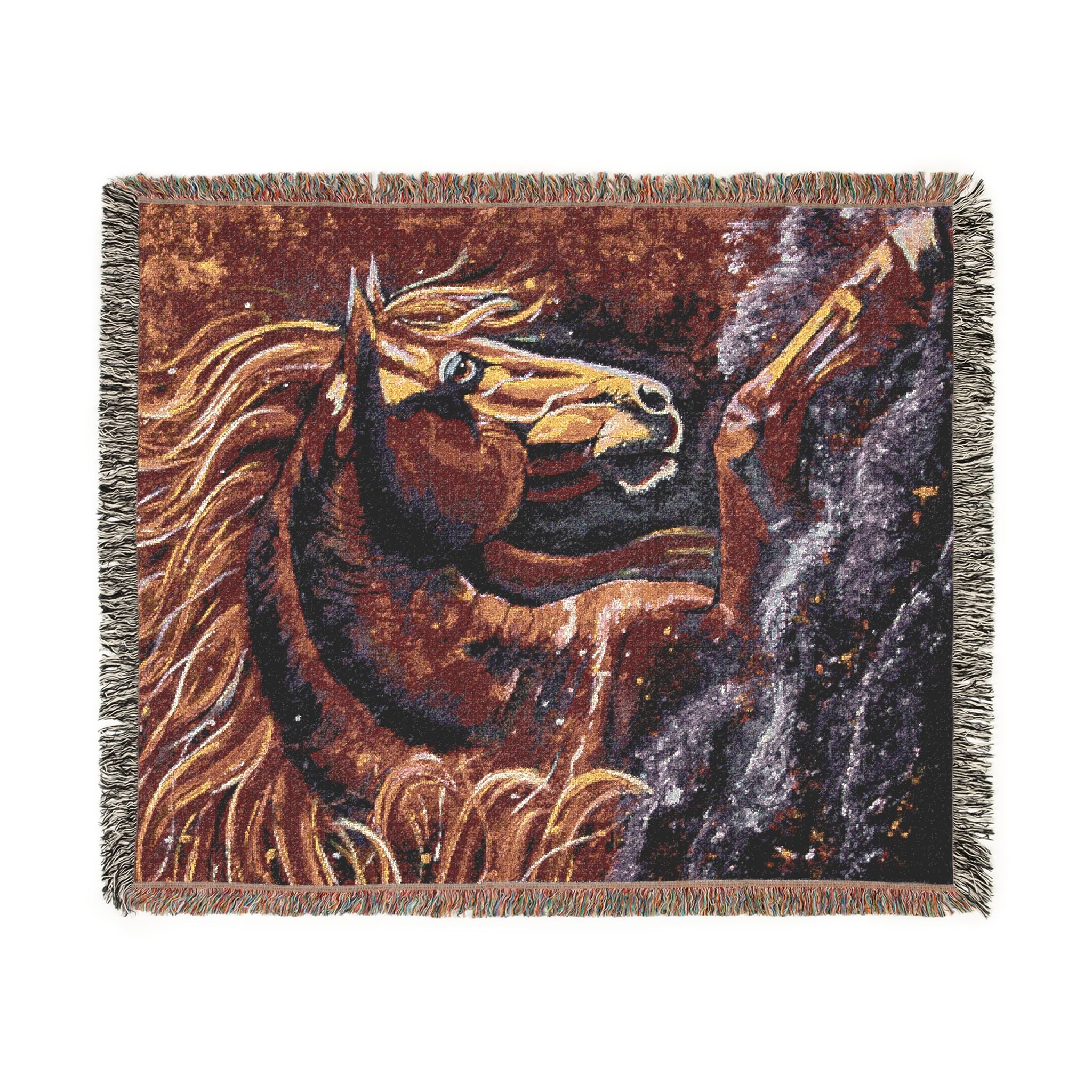 Fire Horse Woven Blanket