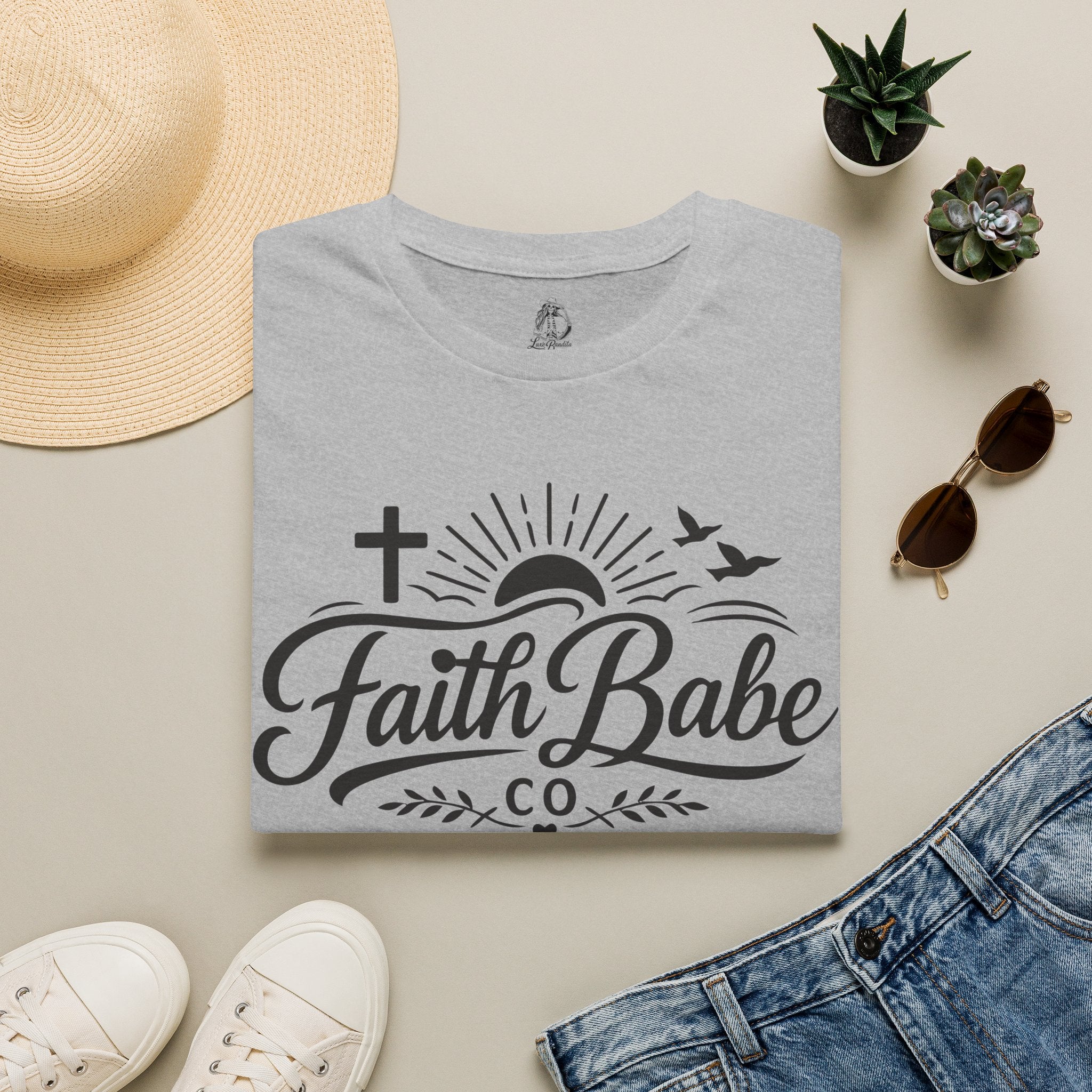 Faith Babe T-Shirt — Christian Cross Sunrise Graphic Tee