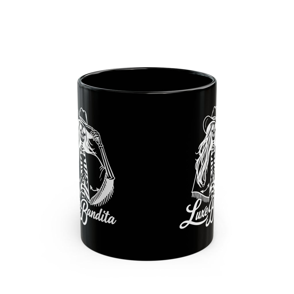 Luxe Bandita Black Mug — Skeleton Cowgirl 11oz/15oz